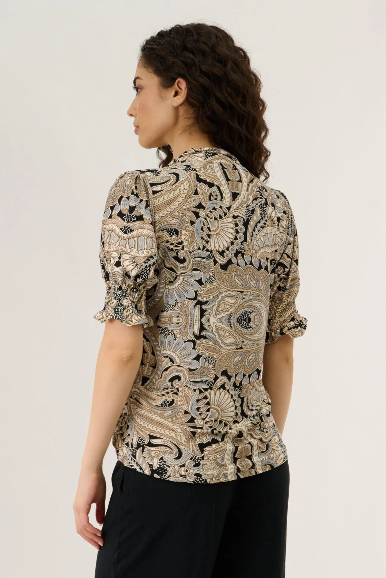 Smocked Sleeve Blouse - Taupe sold by Fairweather product image thumbnail 3