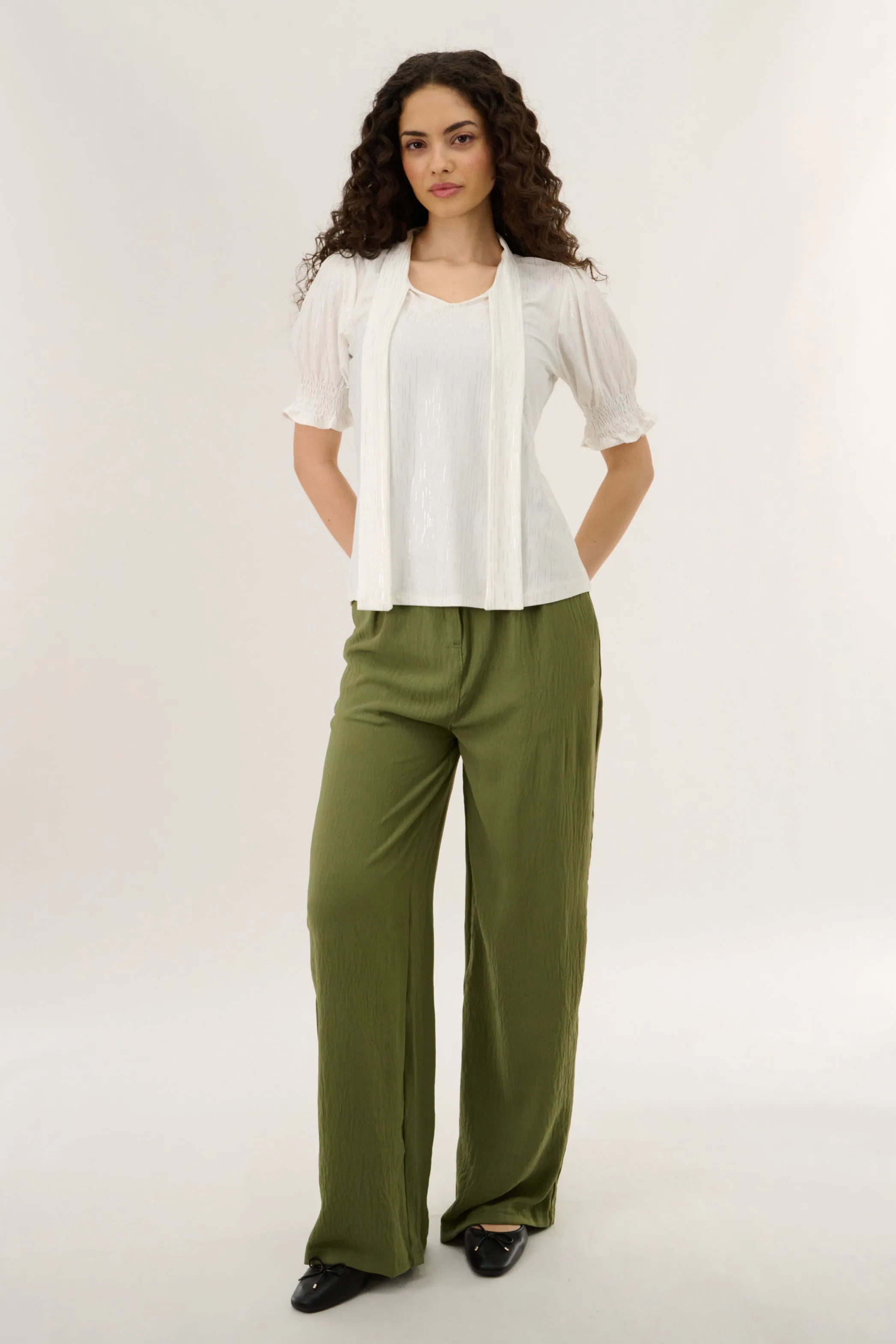 Smocked Sleeve Blouse - White sold by Fairweather product image thumbnail 5