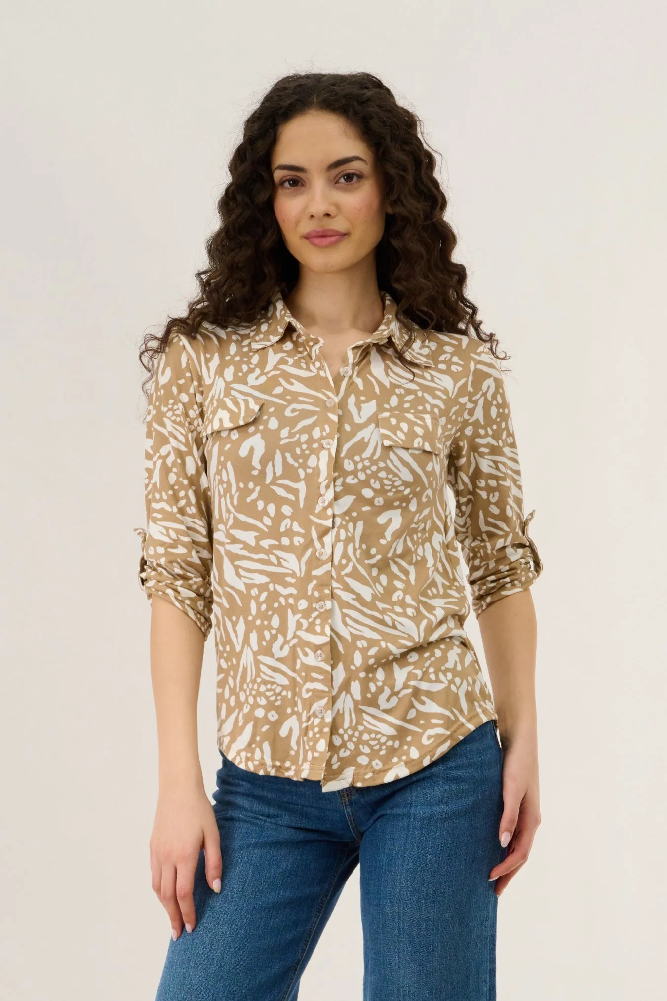 Up Blouse - Taupe sold by Fairweather