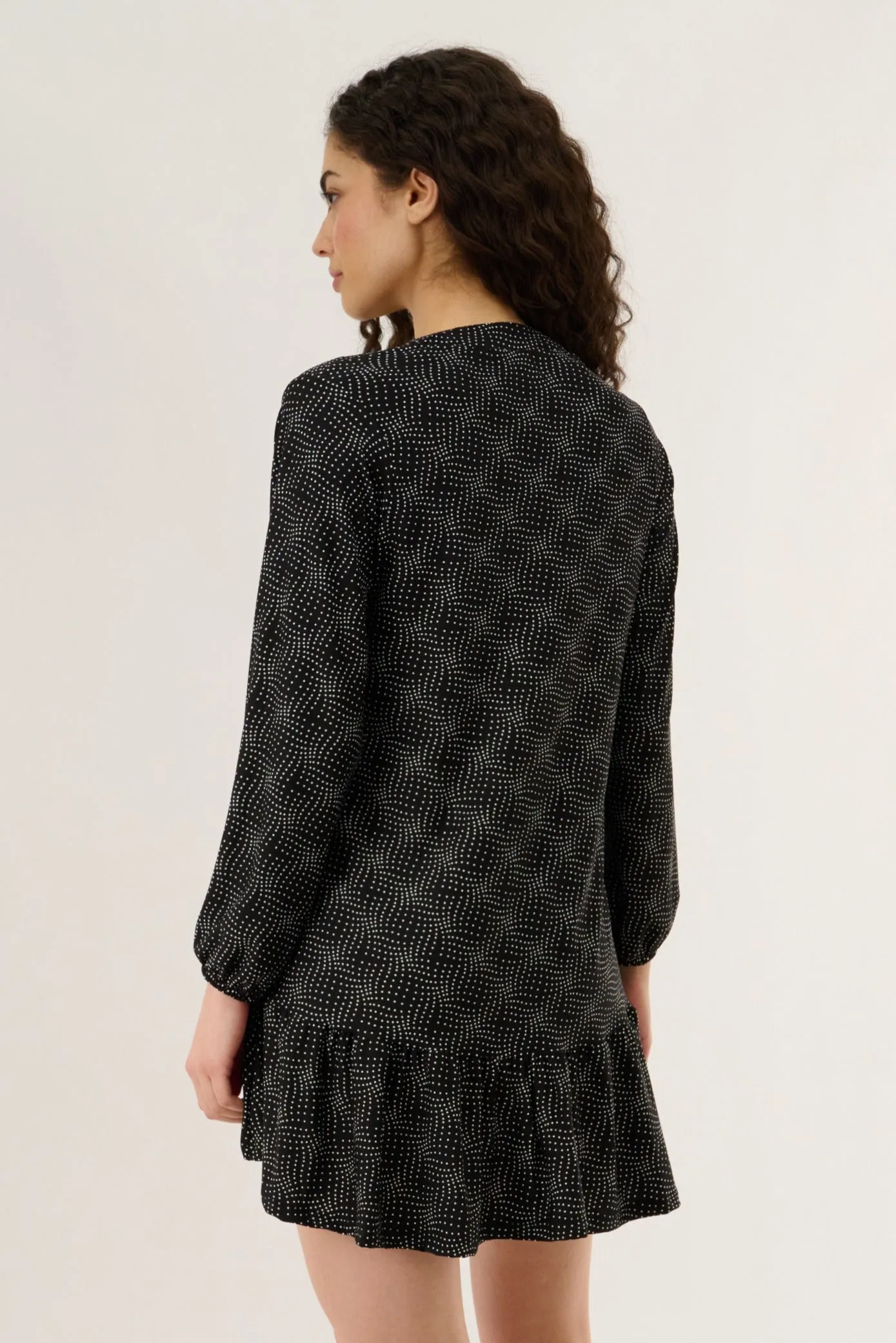 V Neck Pleated Button Dress - Black sold by Fairweather product image thumbnail 3