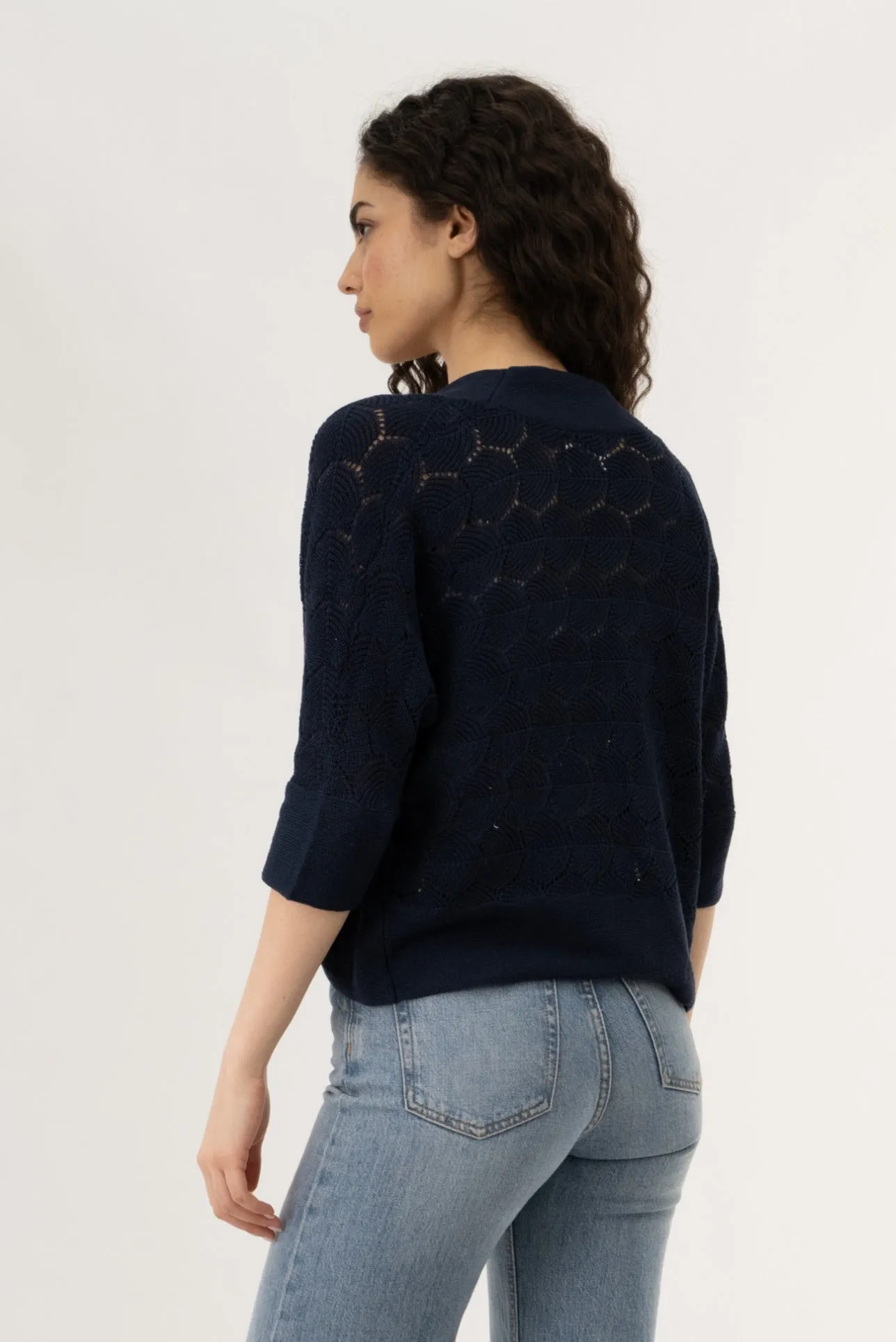 3/4 Sleeve Shrug Cardigan - Navy sold by Fairweather product image thumbnail 3