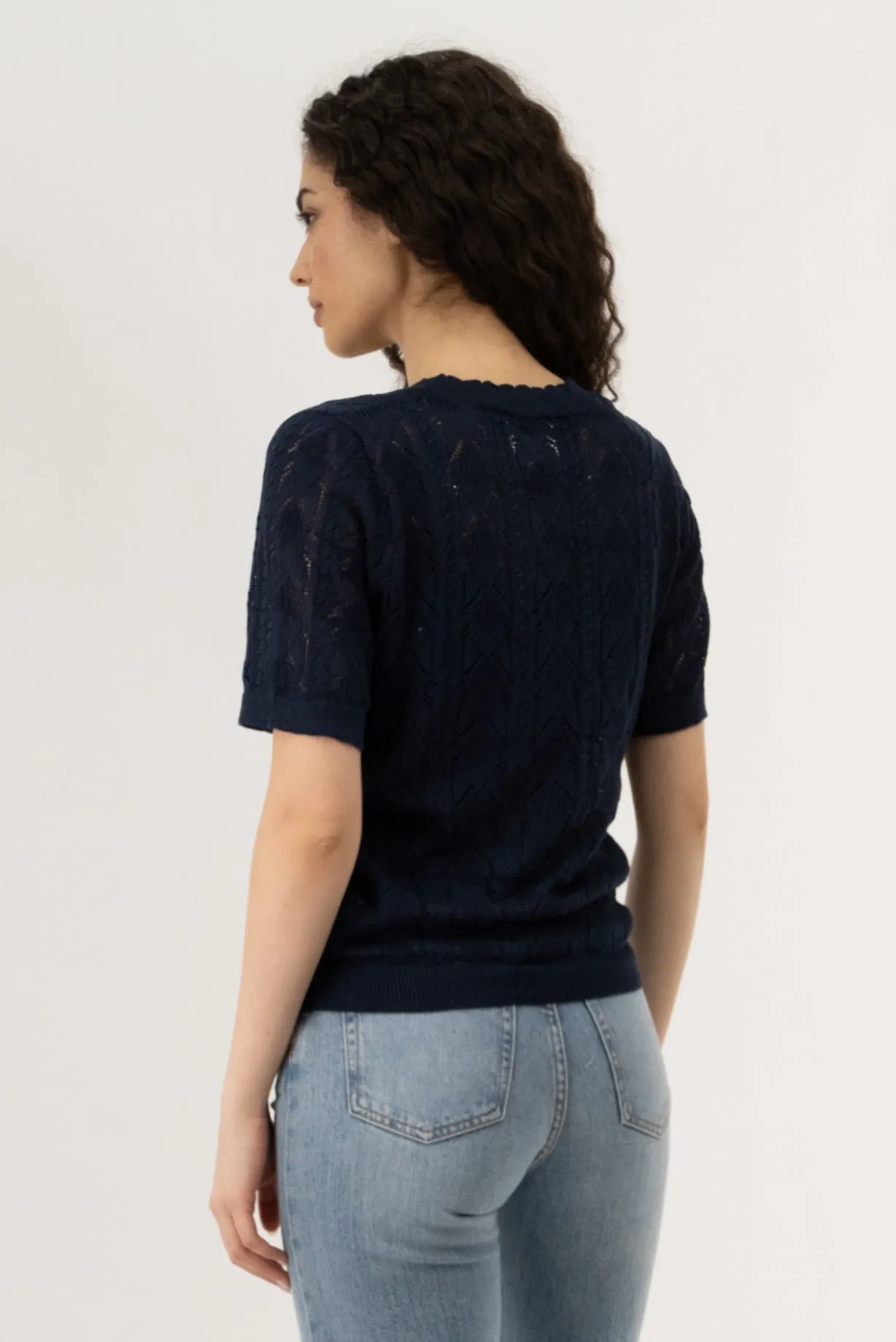 Button Down Cardigan - Navy sold by Fairweather product image thumbnail 3