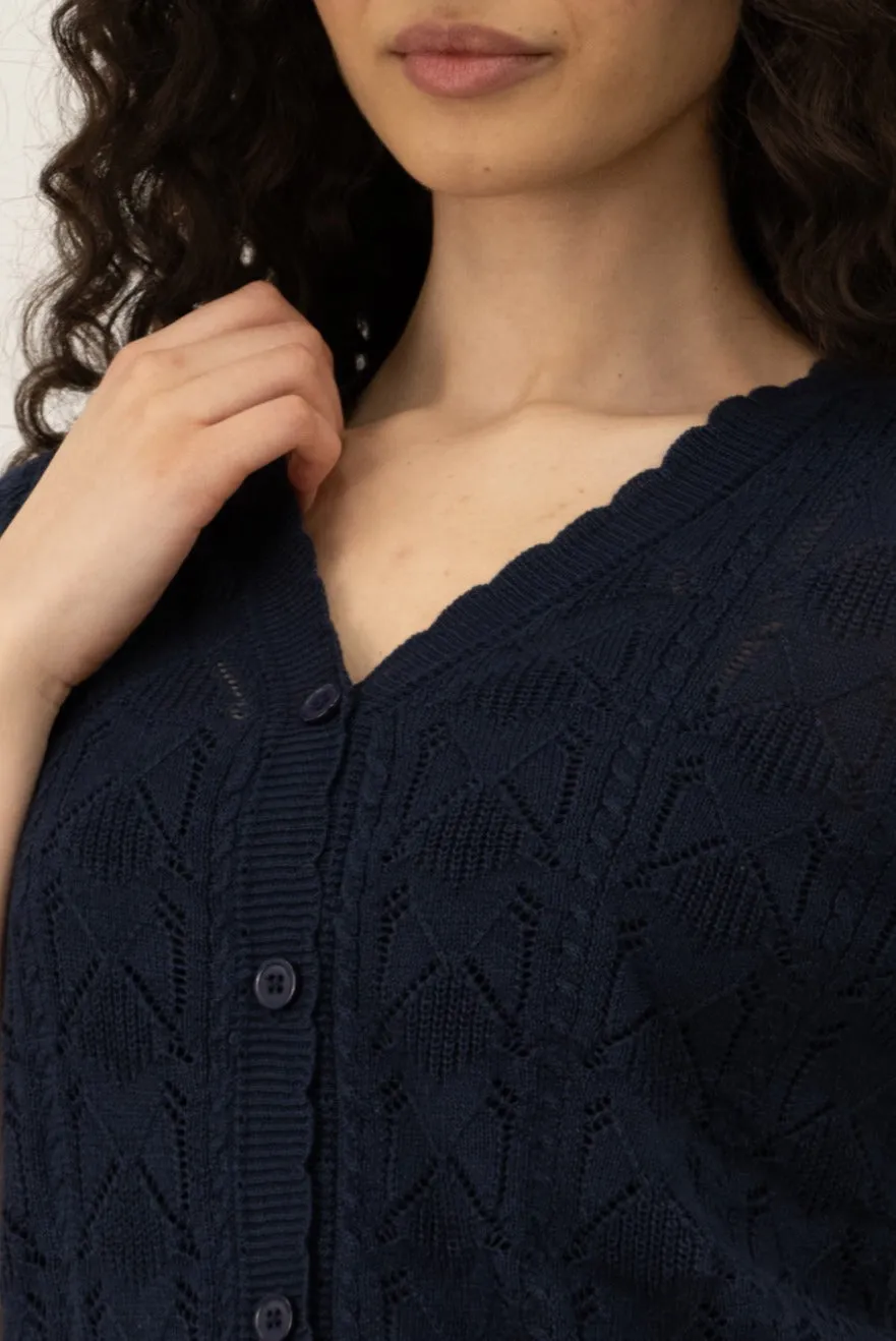 Button Down Cardigan - Navy sold by Fairweather product image thumbnail 4