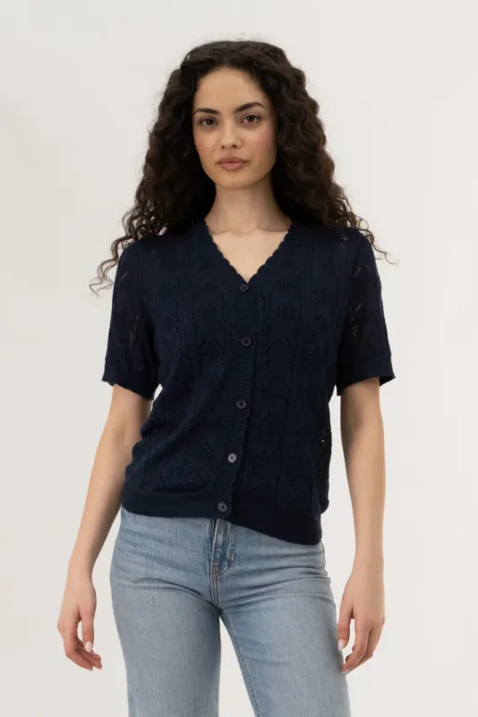 Button Down Cardigan - Navy made by Fairweather