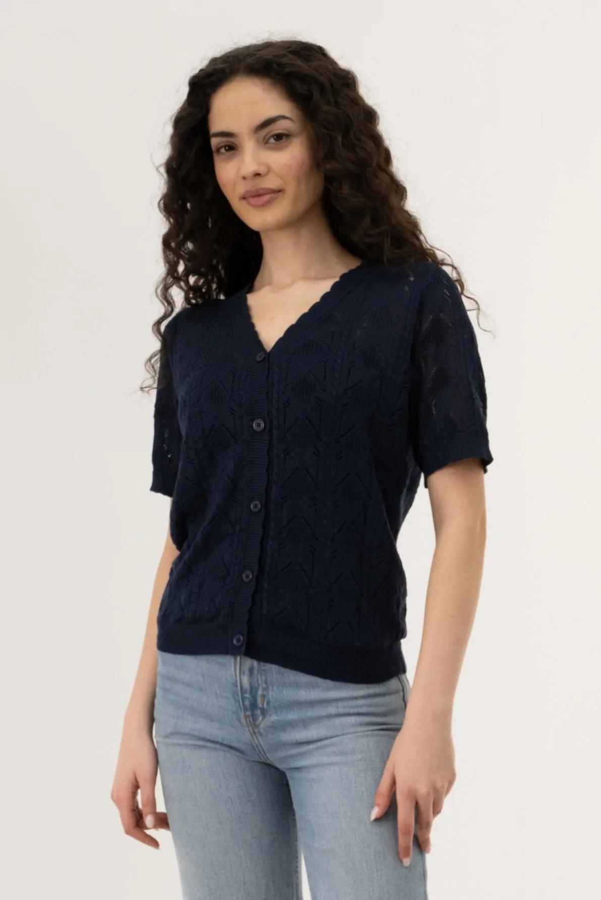 Button Down Cardigan - Navy sold by Fairweather product image thumbnail 2