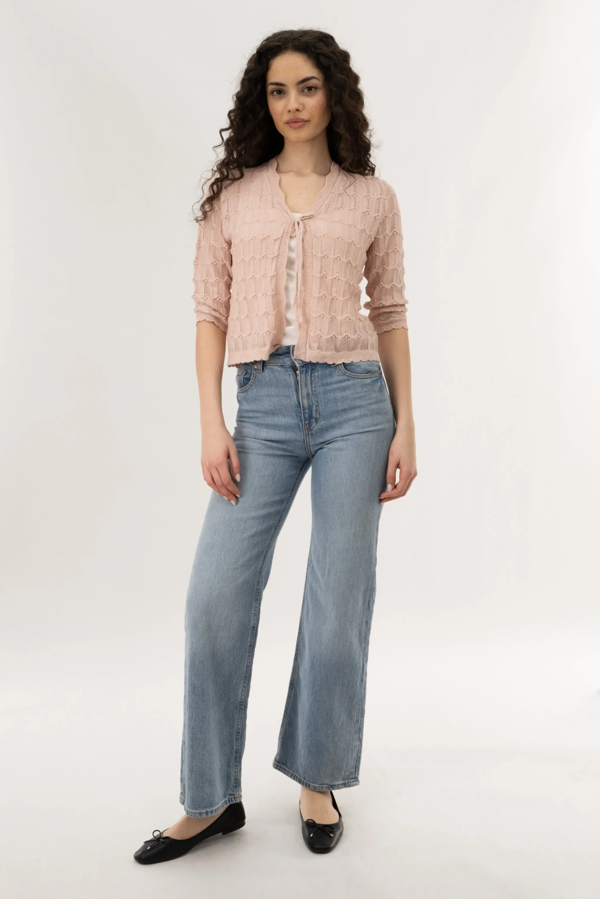 Front Tie Shrug Cardigan - Blush sold by Fairweather product image thumbnail 5