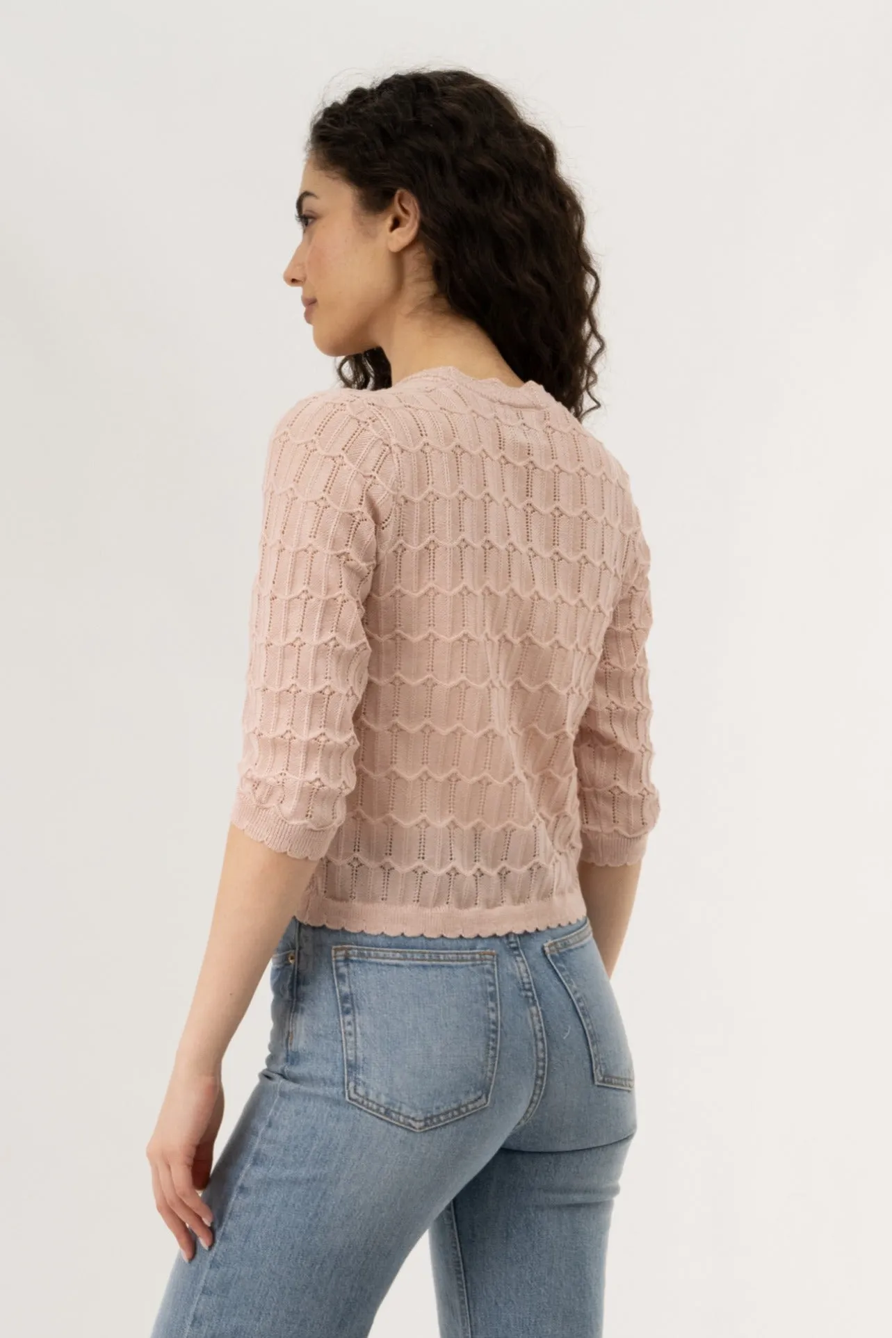 Front Tie Shrug Cardigan - Blush sold by Fairweather product image thumbnail 3