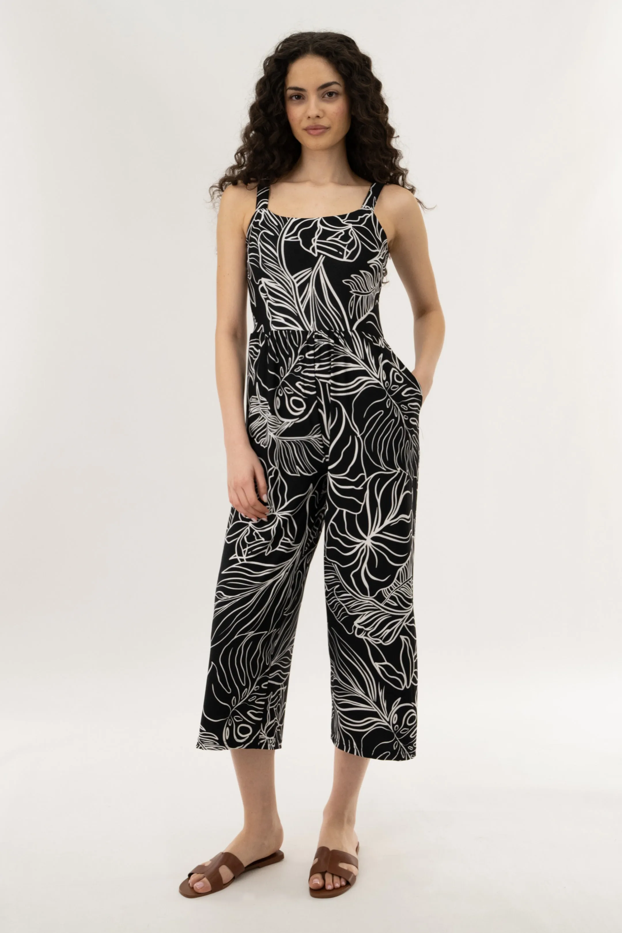 Wide Leg Cropped Jumpsuit - Black sold by Fairweather product image thumbnail 5