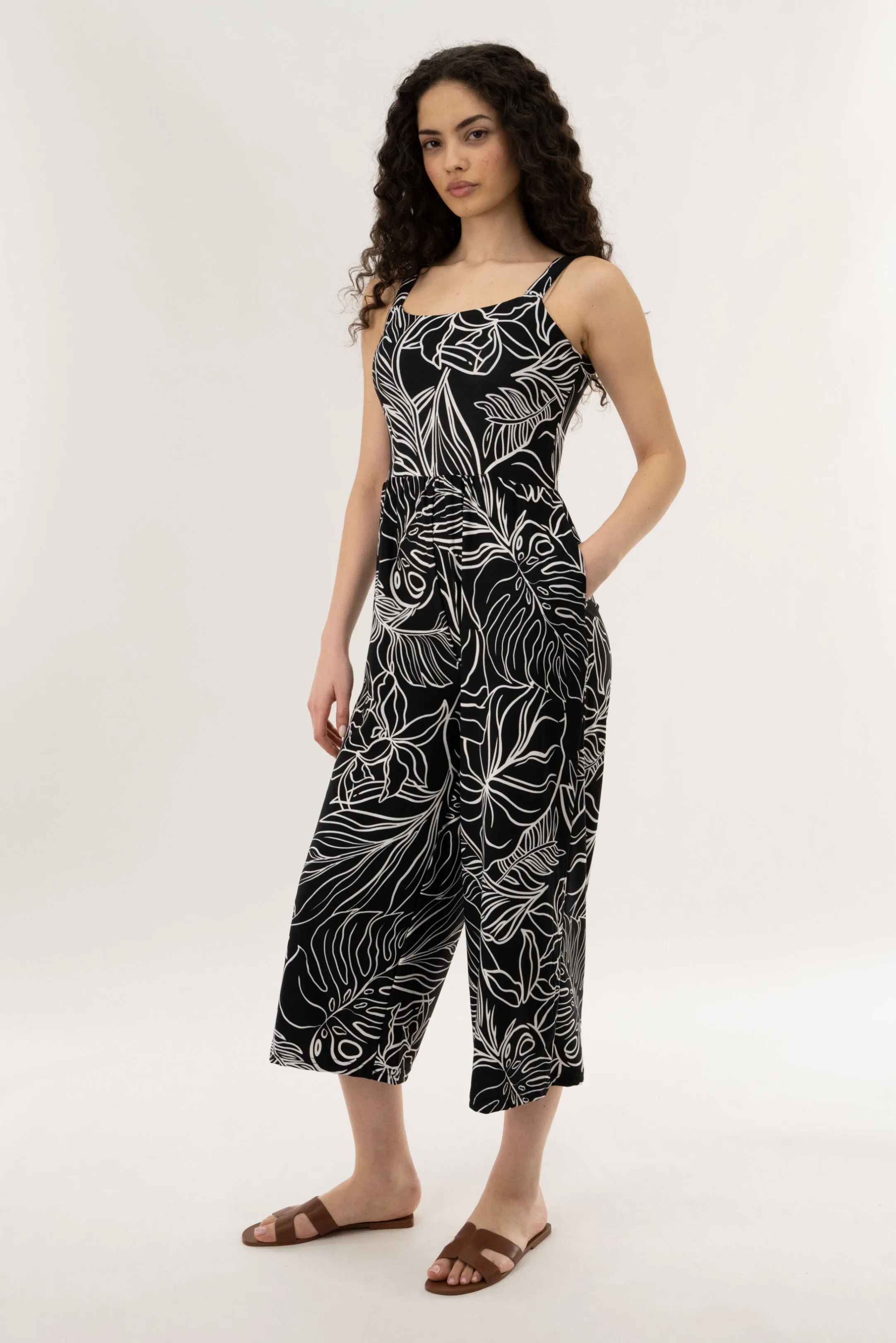 Wide Leg Cropped Jumpsuit - Black sold by Fairweather product image thumbnail 2