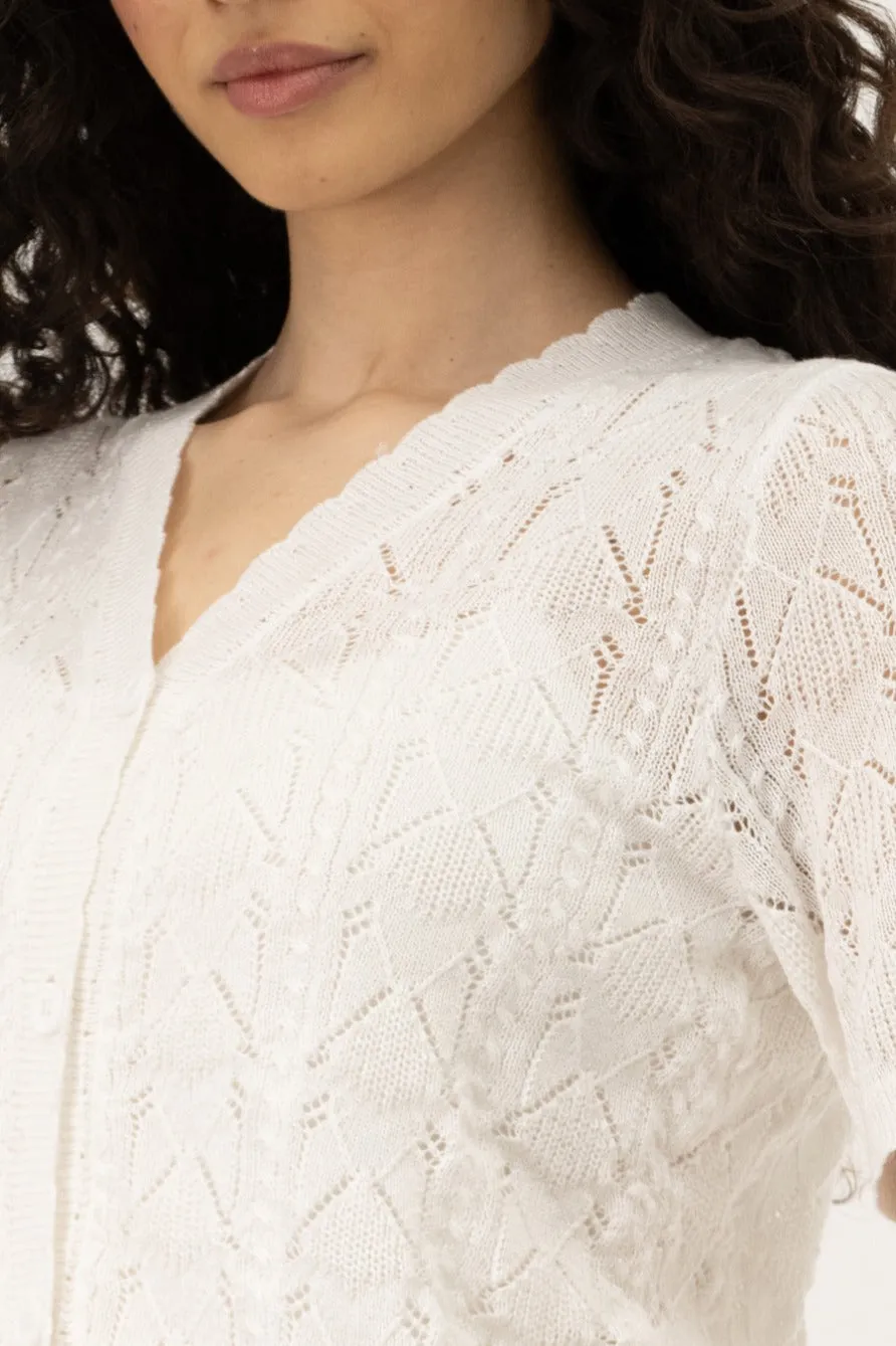 Button Down Cardigan - White sold by Fairweather product image thumbnail 4