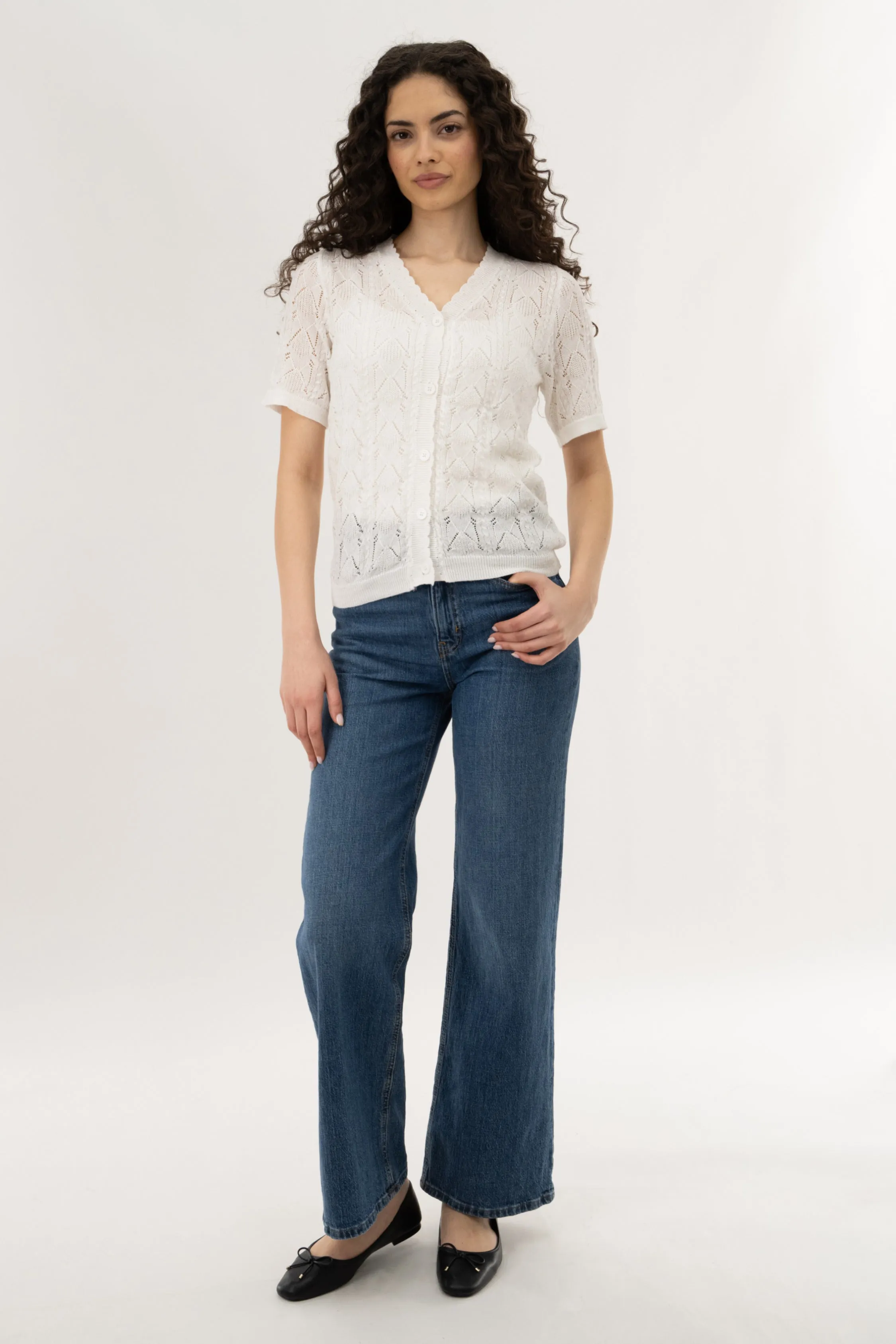 Button Down Cardigan - White sold by Fairweather product image thumbnail 5