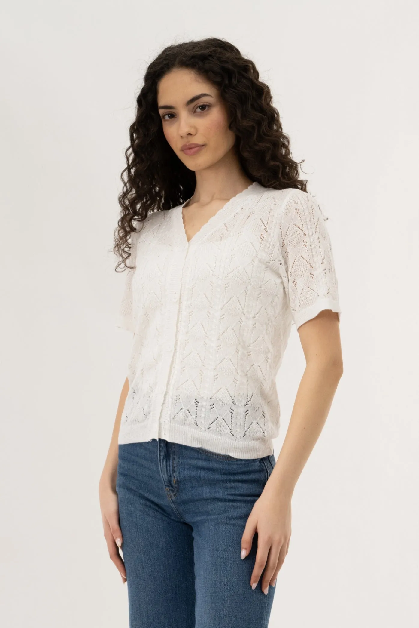 Button Down Cardigan - White sold by Fairweather product image thumbnail 2