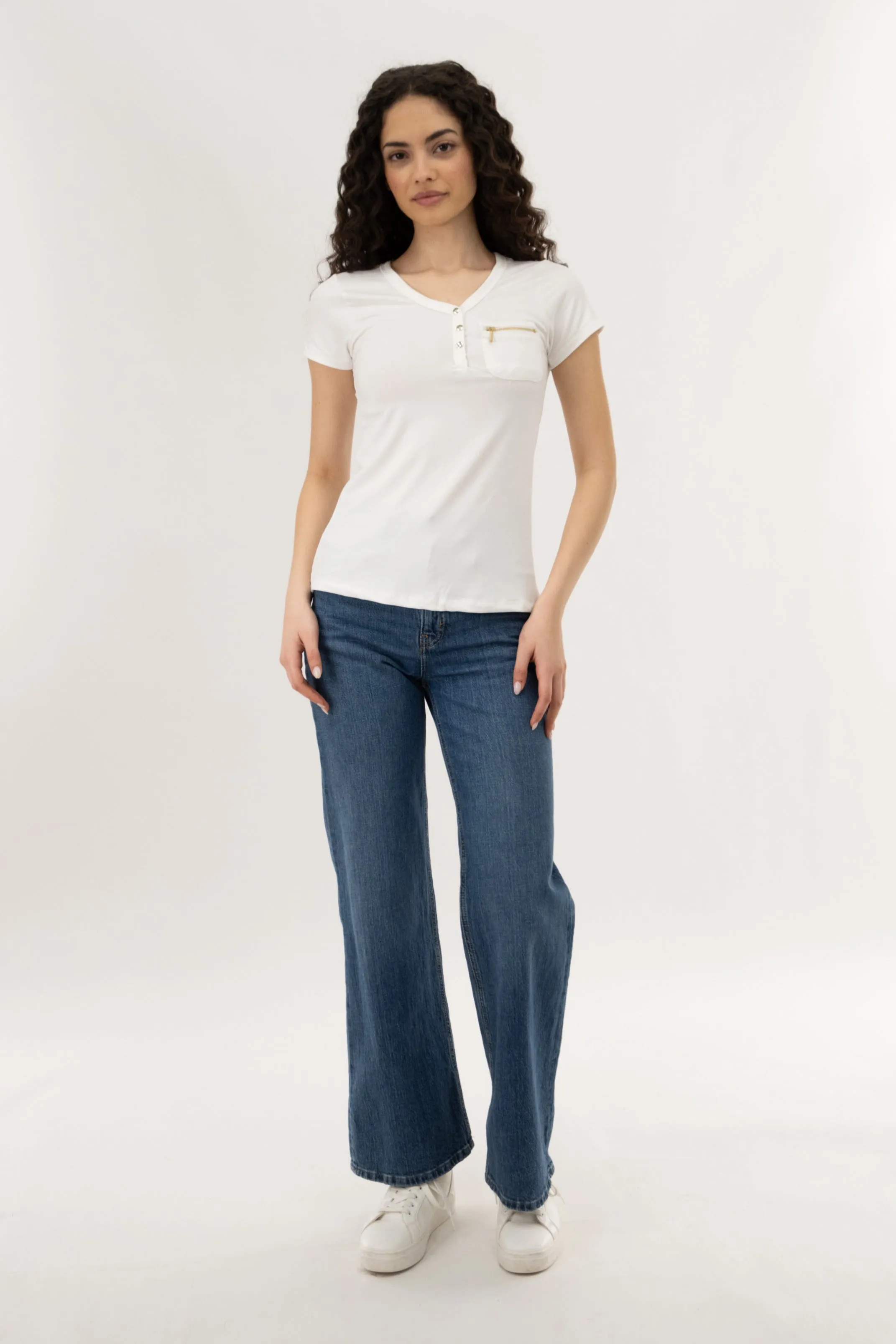 Henley With Zipper Tee - White sold by Fairweather product image thumbnail 5