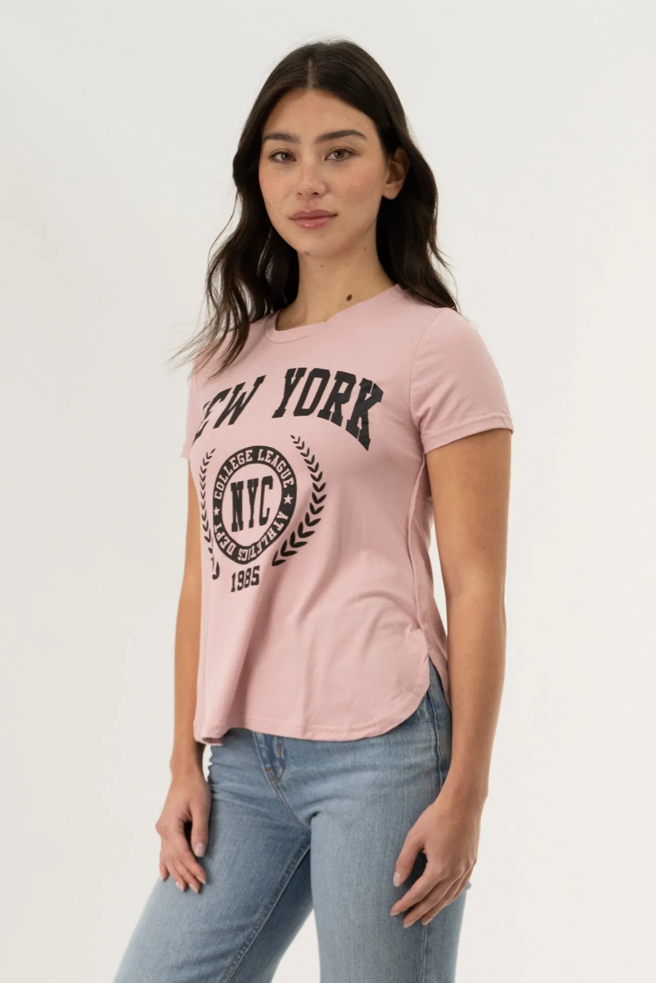 Crewneck NYC Tee - Blush sold by Fairweather product image thumbnail 2