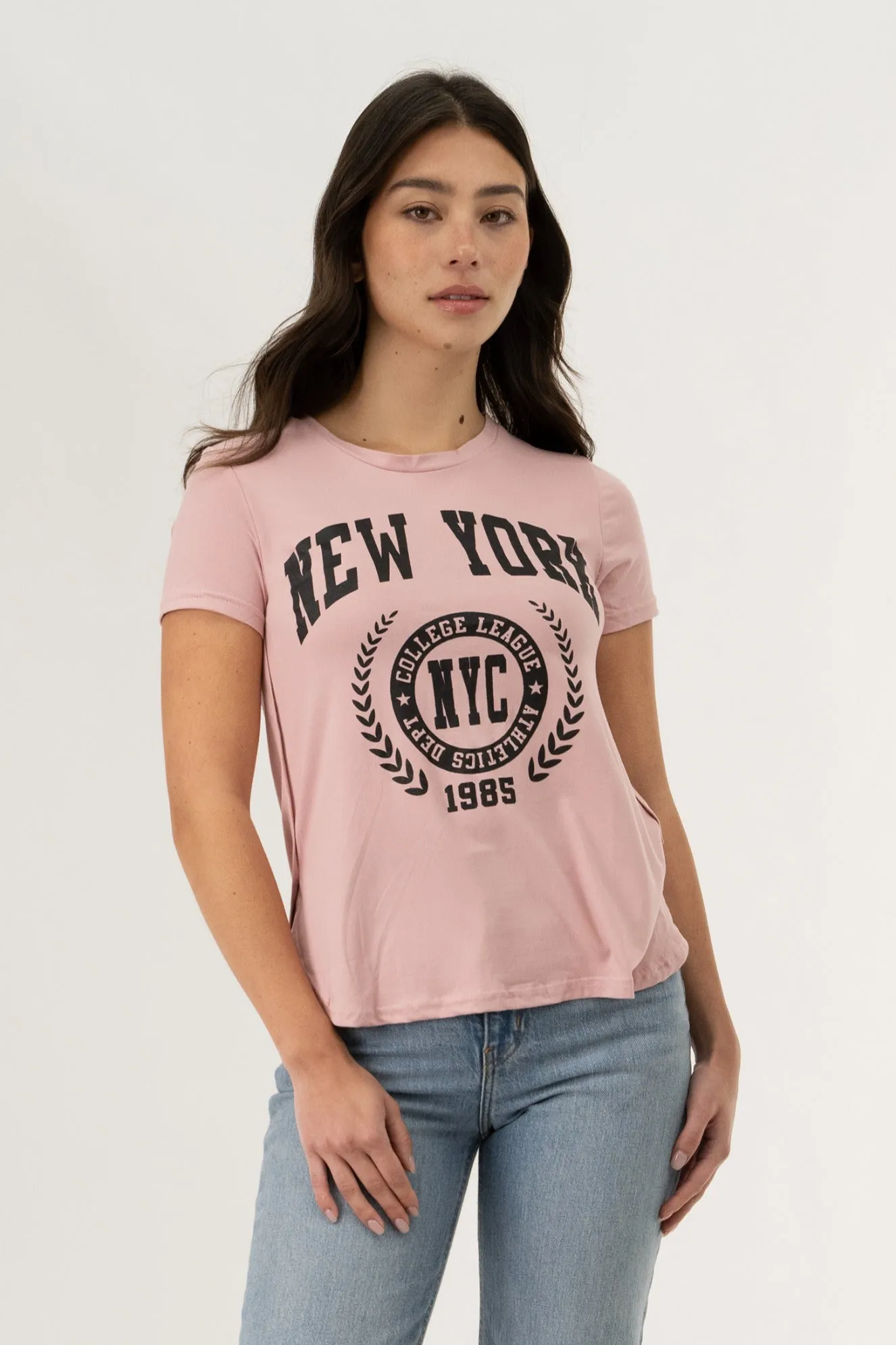 Crewneck NYC Tee - Blush sold by Fairweather