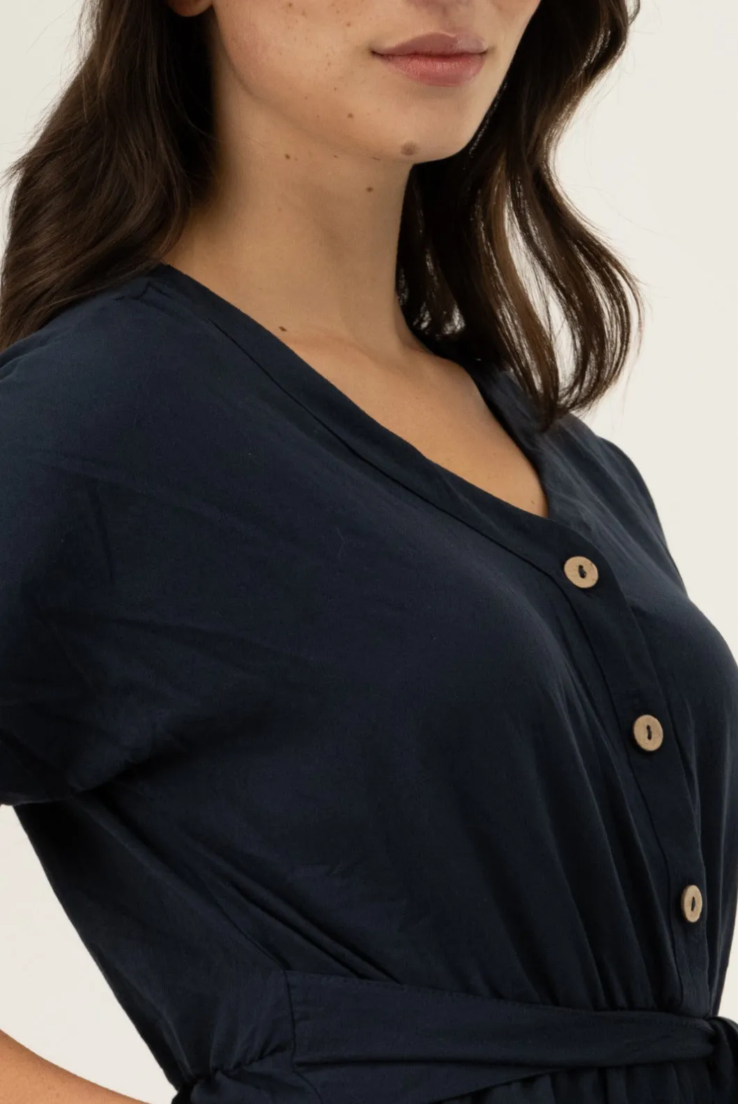 Stylexchange Short Sleeve Romper - Navy sold by Fairweather product image thumbnail 4