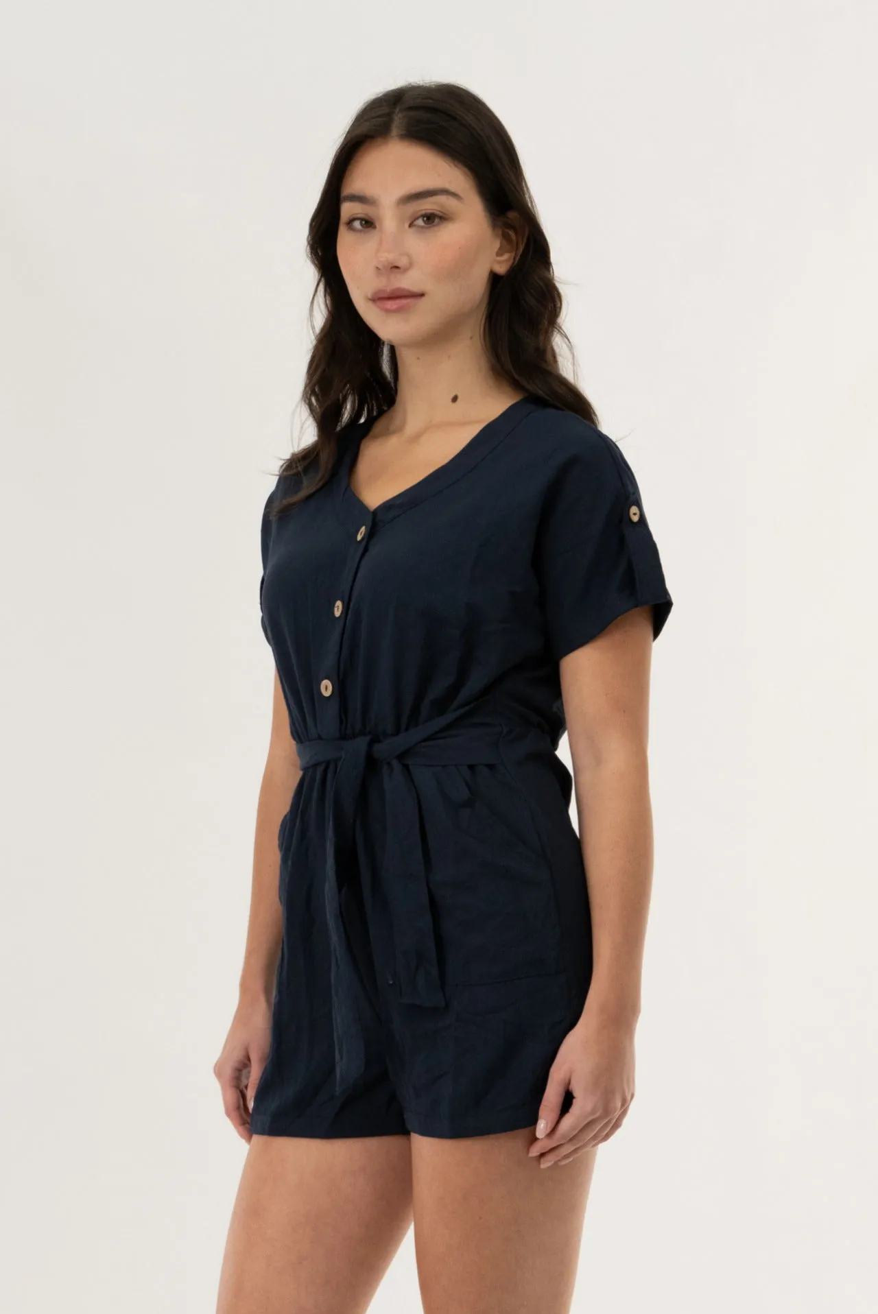 Stylexchange Short Sleeve Romper - Navy sold by Fairweather product image thumbnail 2