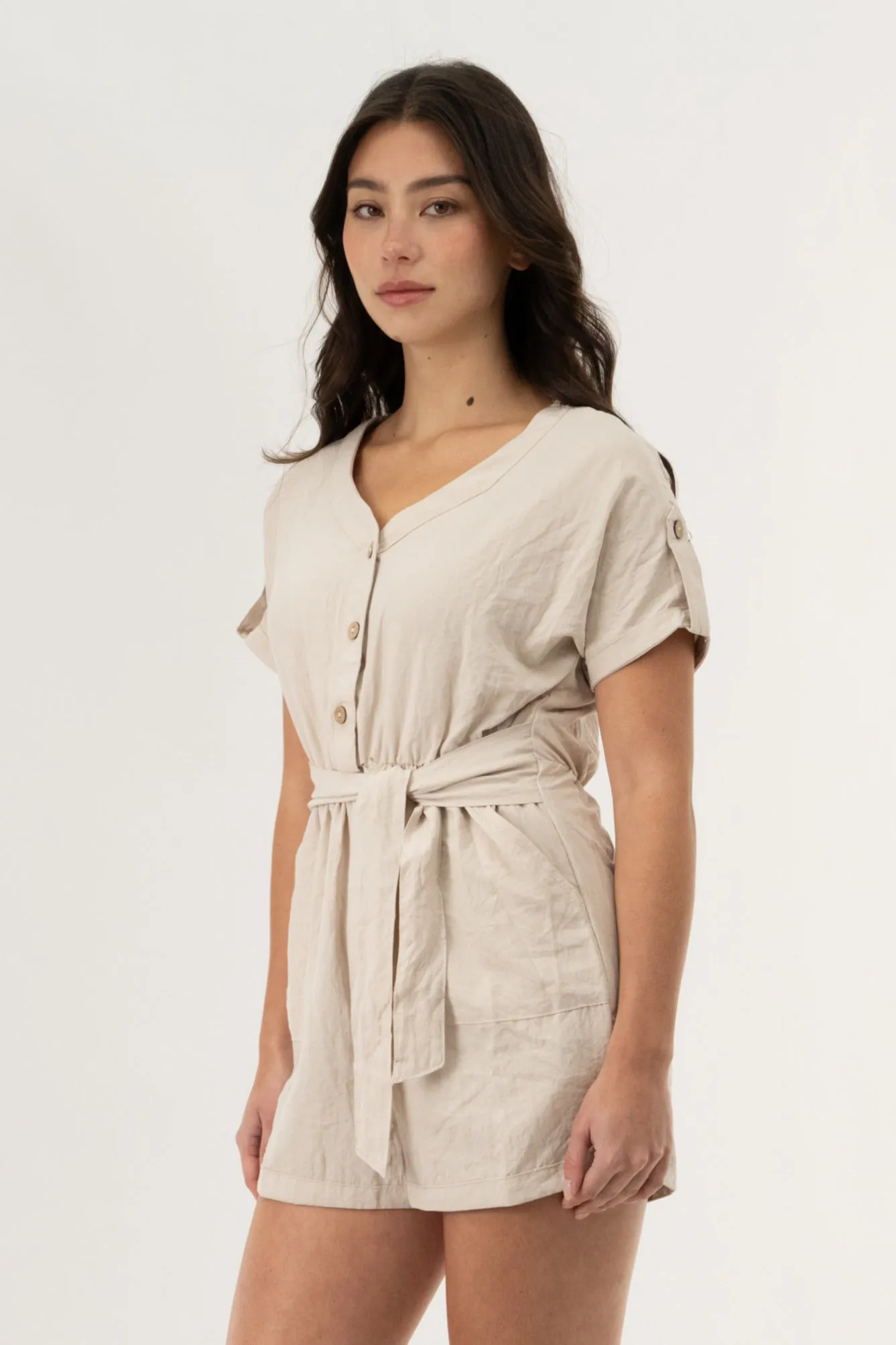 Short Sleeve Romper - Cream sold by Fairweather product image thumbnail 2