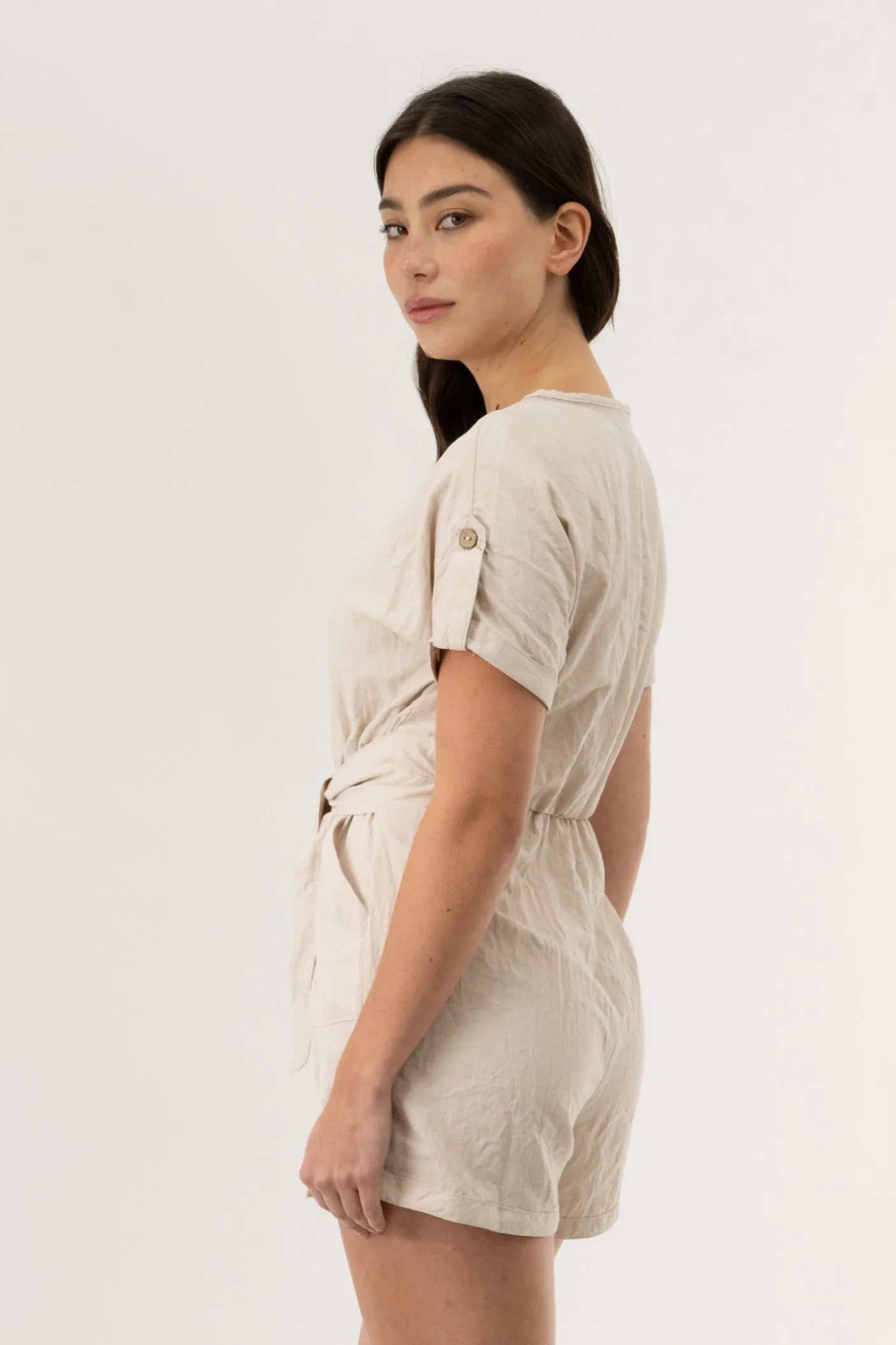 Short Sleeve Romper - Cream sold by Fairweather product image thumbnail 3