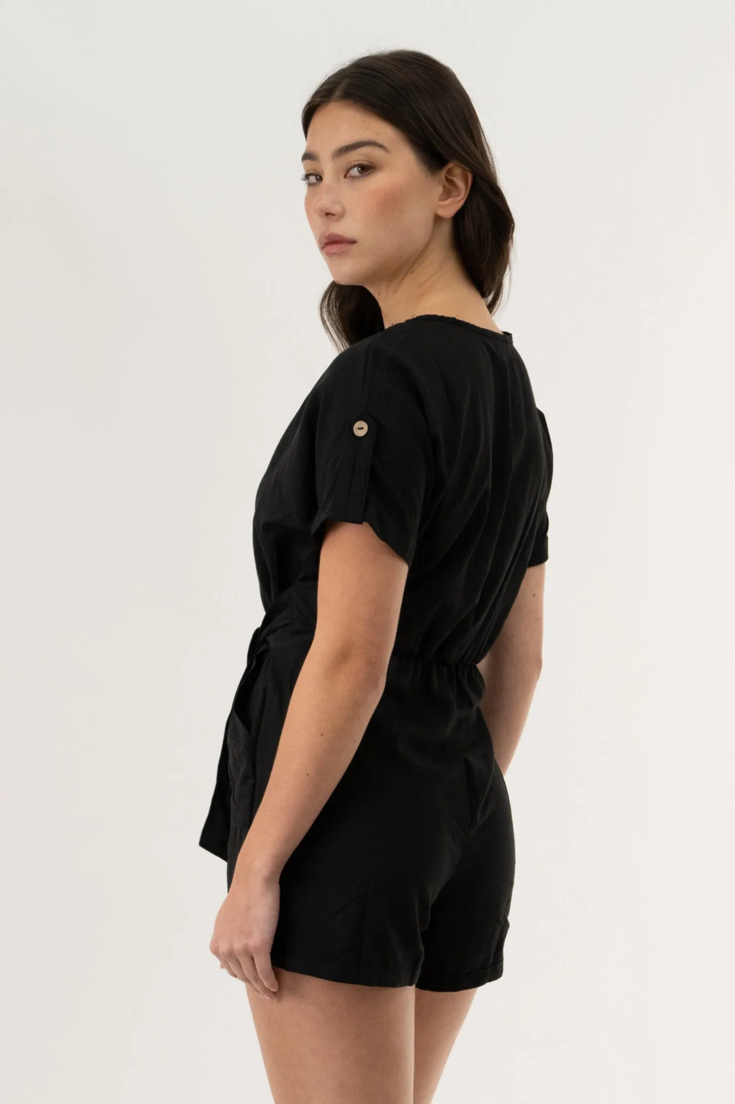 Stylexchange Short Sleeve Romper - Black sold by Fairweather product image thumbnail 3