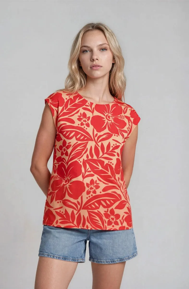 Basic Printed Tee - Red sold by Fairweather