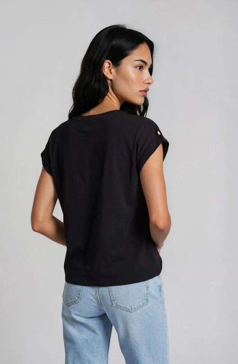 Short Sleeve Crew Neck Top - Black sold by Fairweather product image thumbnail 2
