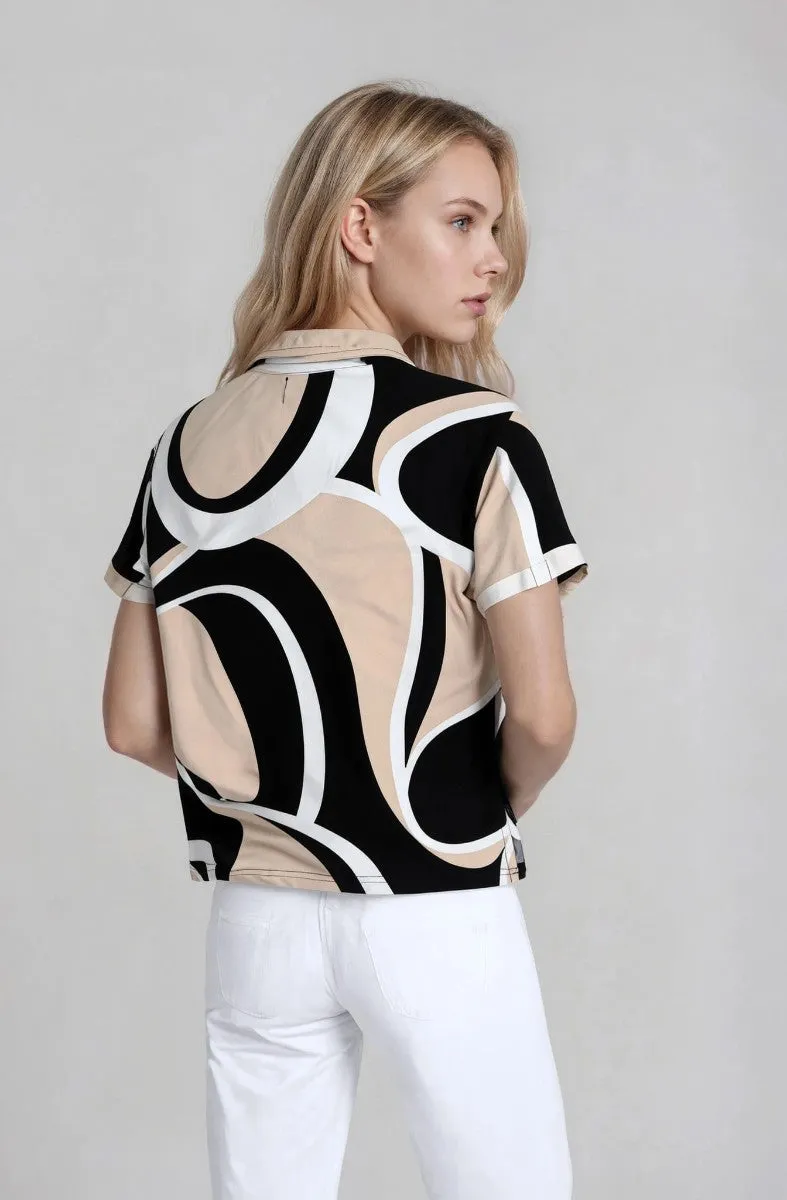 V Neck Collared Top - Beige sold by Fairweather product image thumbnail 2