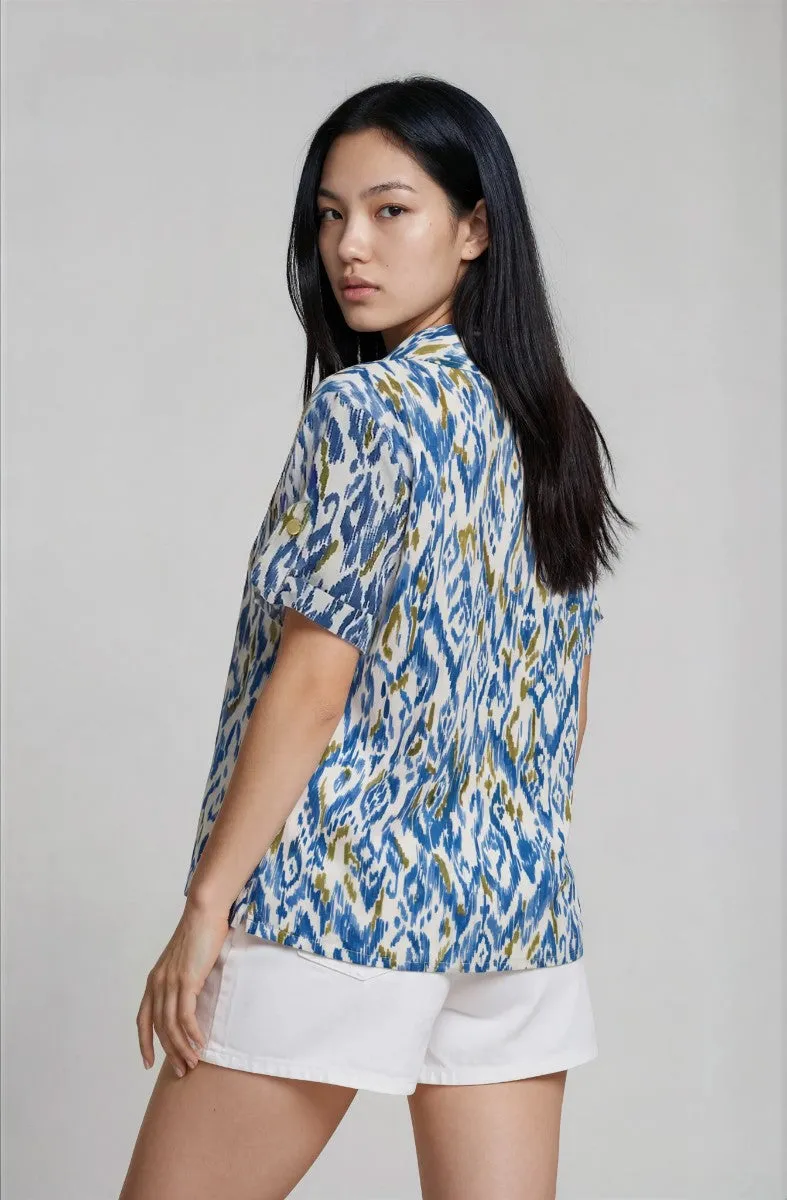 V Neck Collared Top - Blue sold by Fairweather product image thumbnail 2