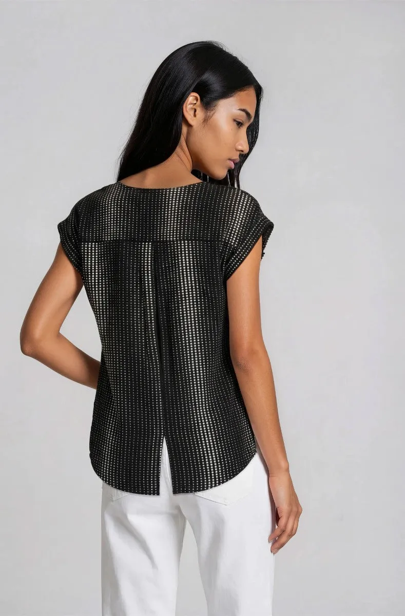 Short Sleeve Top with Back Slit - Black sold by Fairweather product image thumbnail 2