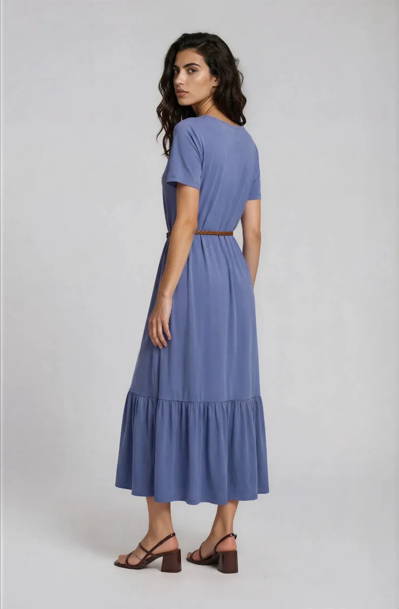 Short Sleeve Belted Dress - Blue sold by Fairweather product image thumbnail 2