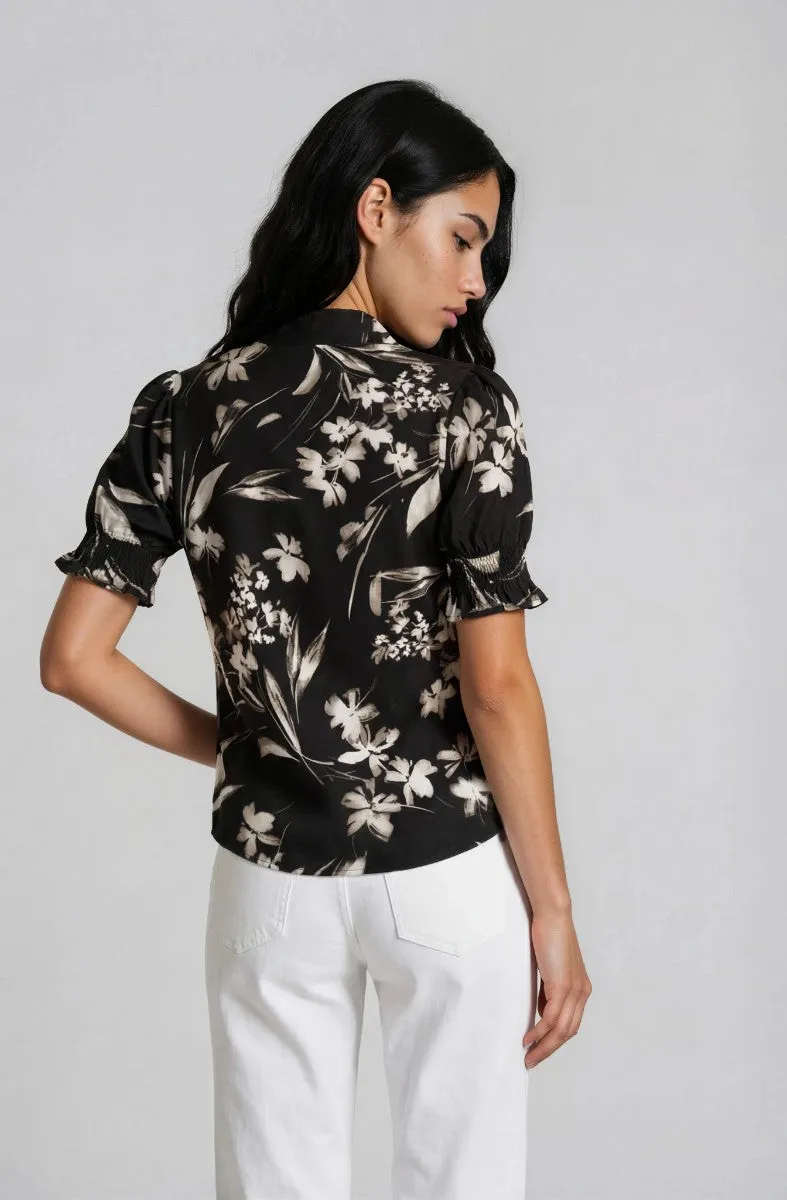 Tie Front Neck Top - Black sold by Fairweather product image thumbnail 2