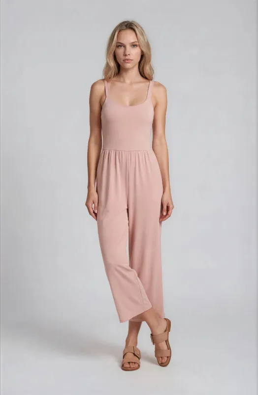 Wide Leg Cropped Jumpsuit - Blush made by Fairweather