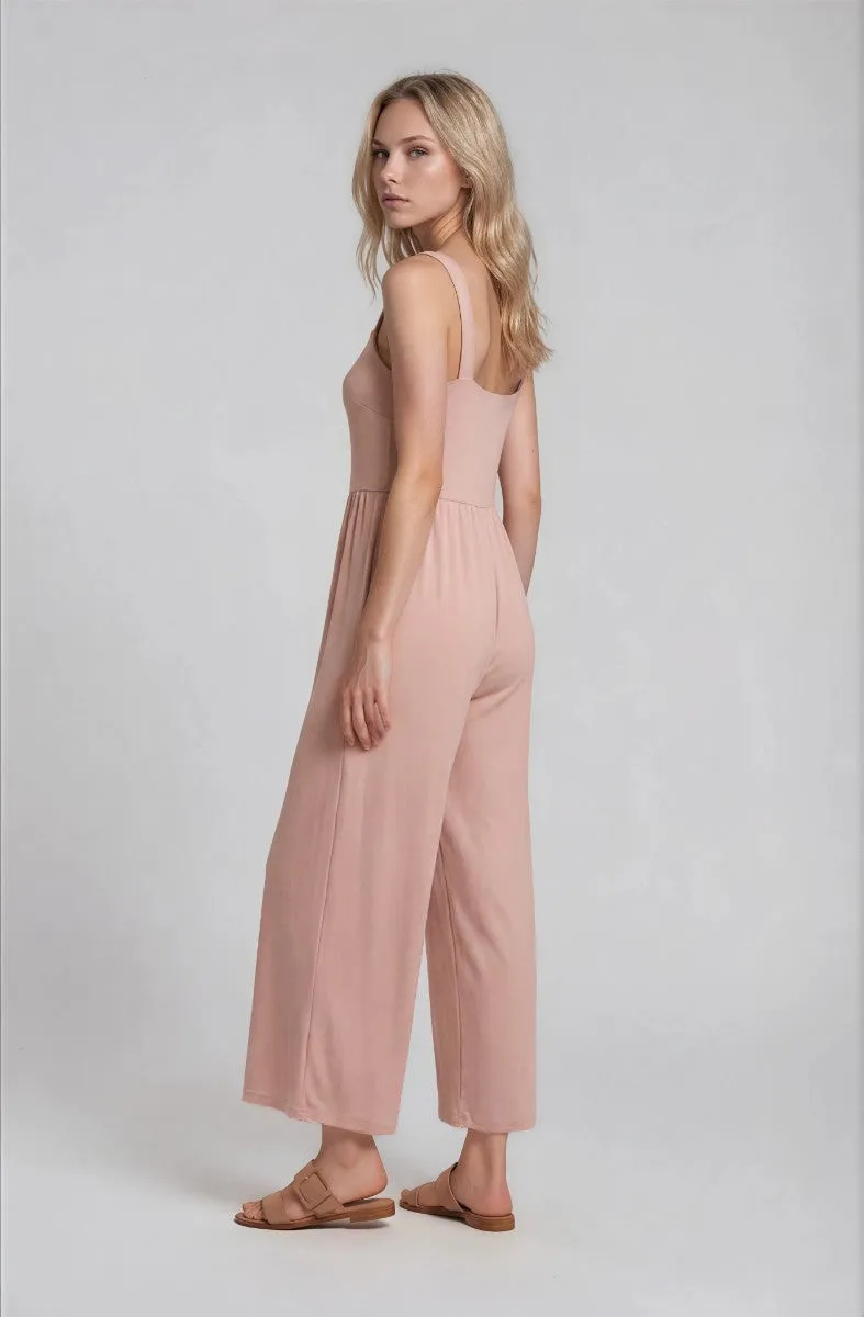 Wide Leg Cropped Jumpsuit - Blush sold by Fairweather product image thumbnail 2