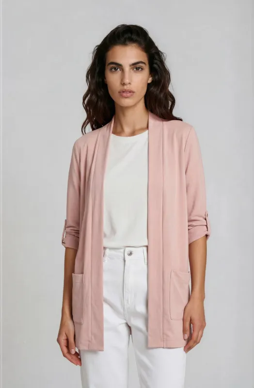 Open Front Cardigan - Blush made by Fairweather