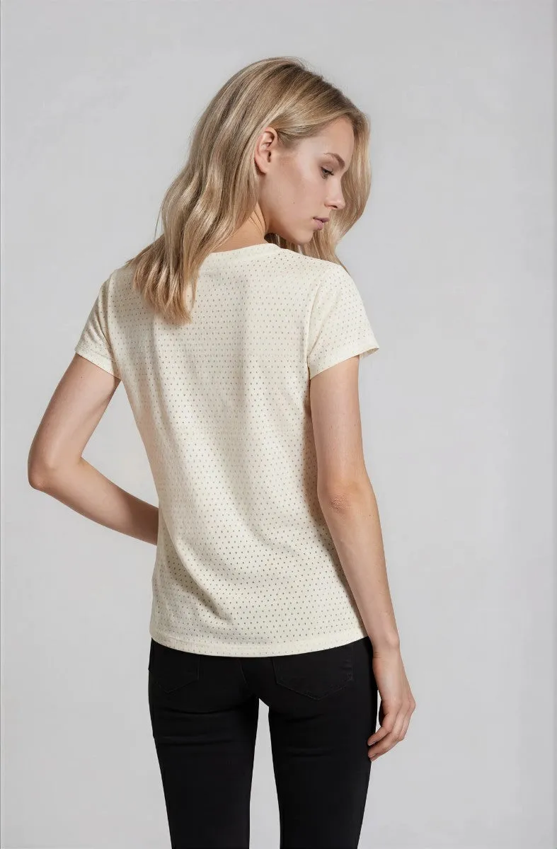 Short Sleeve Top with Grommets - Cream sold by Fairweather product image thumbnail 2