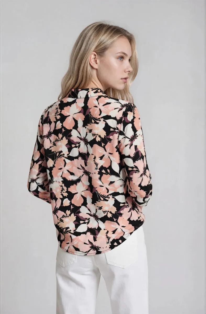 Half Zip Printed Blouse - Black sold by Fairweather product image thumbnail 2