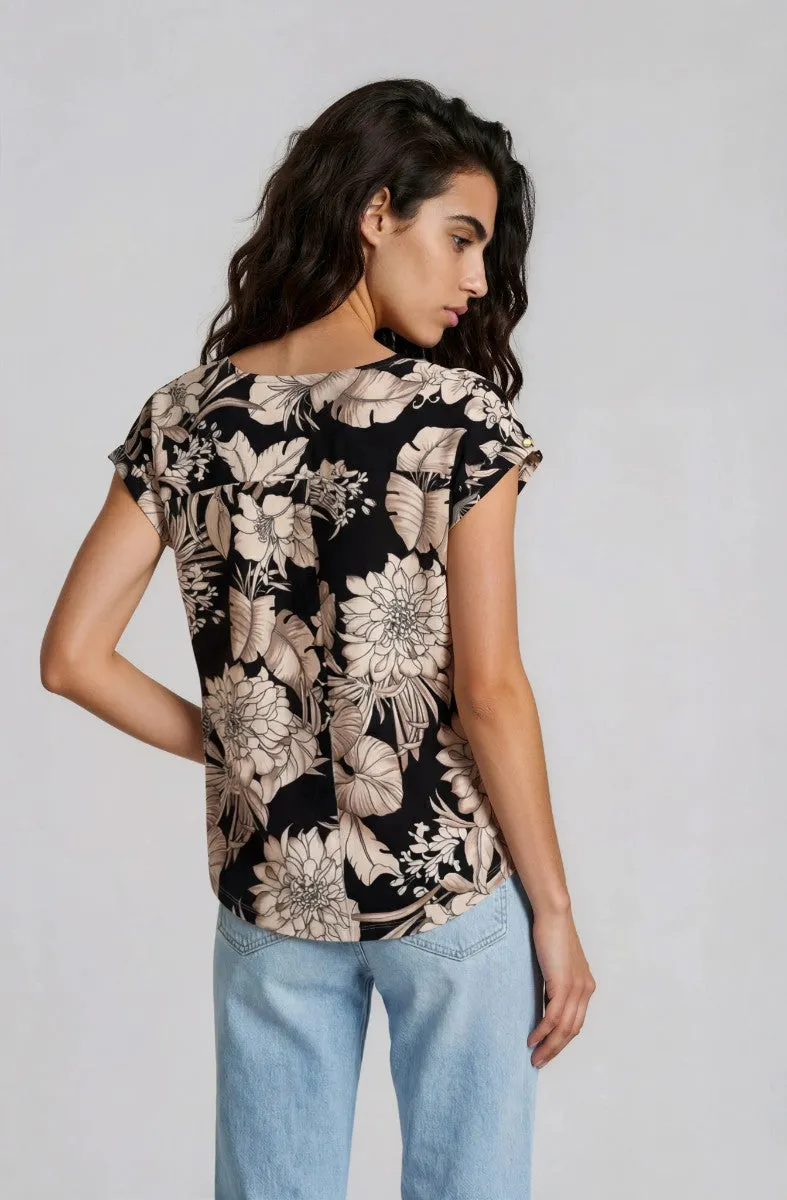 Printed Short Sleeve Top - Black sold by Fairweather product image thumbnail 2