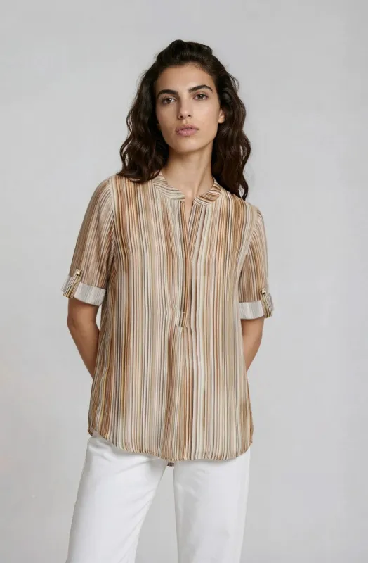 Printed Roll Up Sleeve Blouse - Multi made by Fairweather
