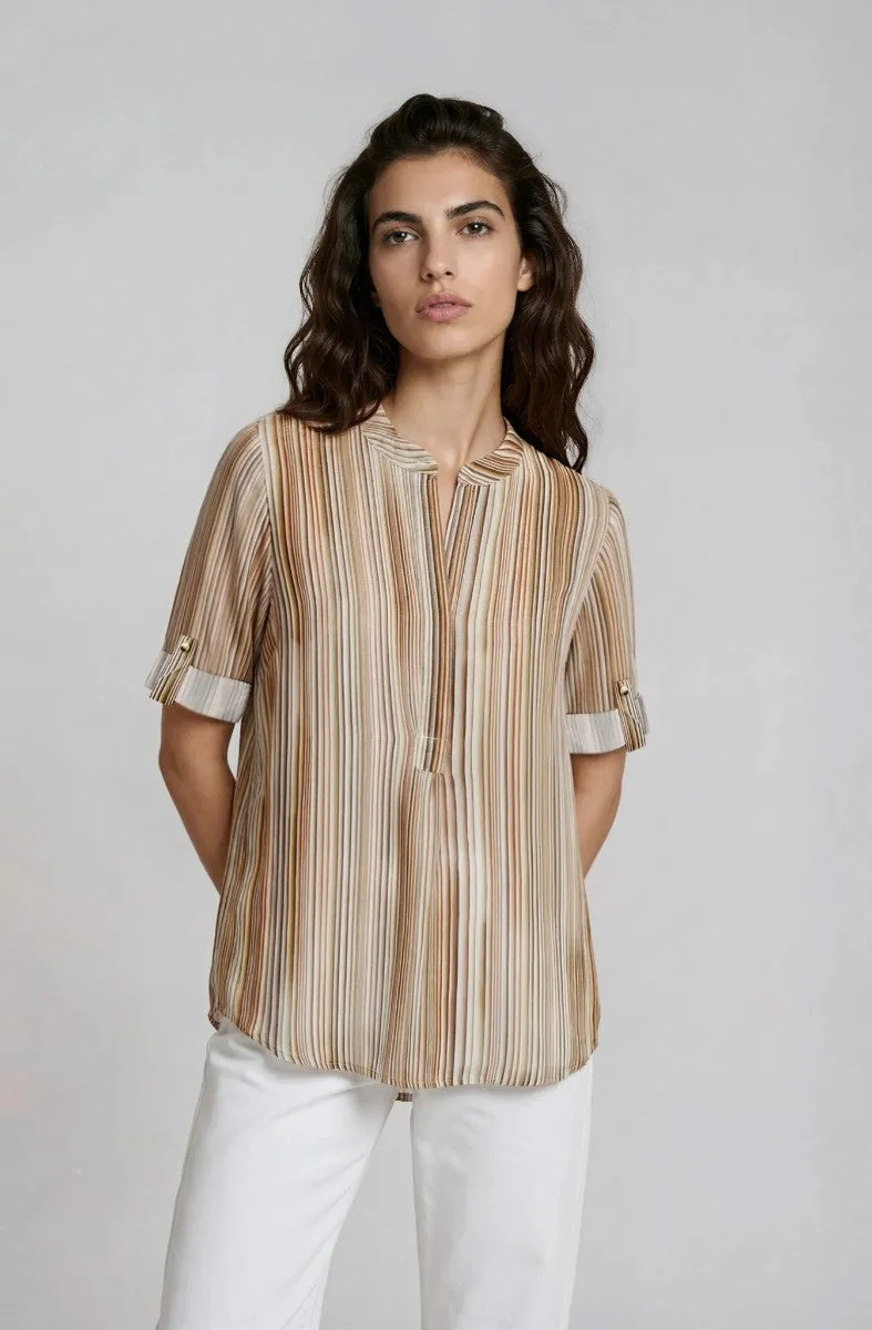 Printed Roll Up Sleeve Blouse - Multi sold by Fairweather
