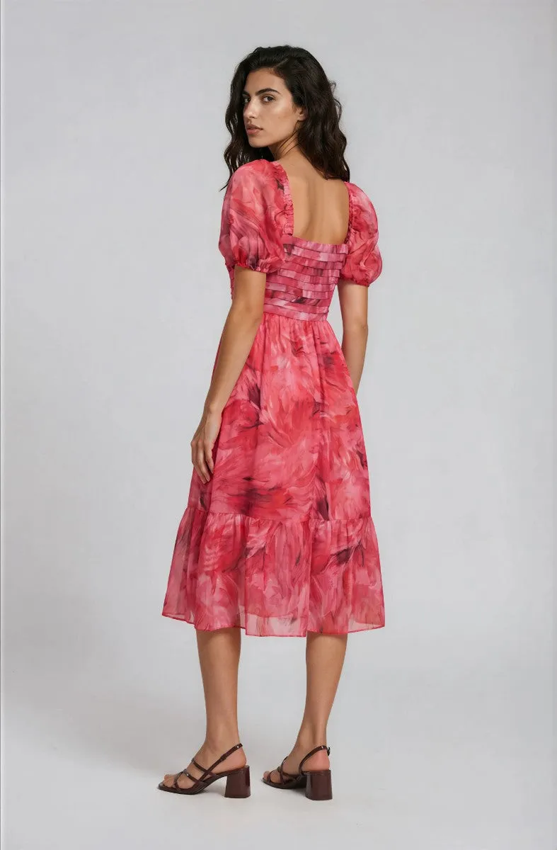 Printed Puff Sleeve Dress - Pink sold by Fairweather product image thumbnail 2