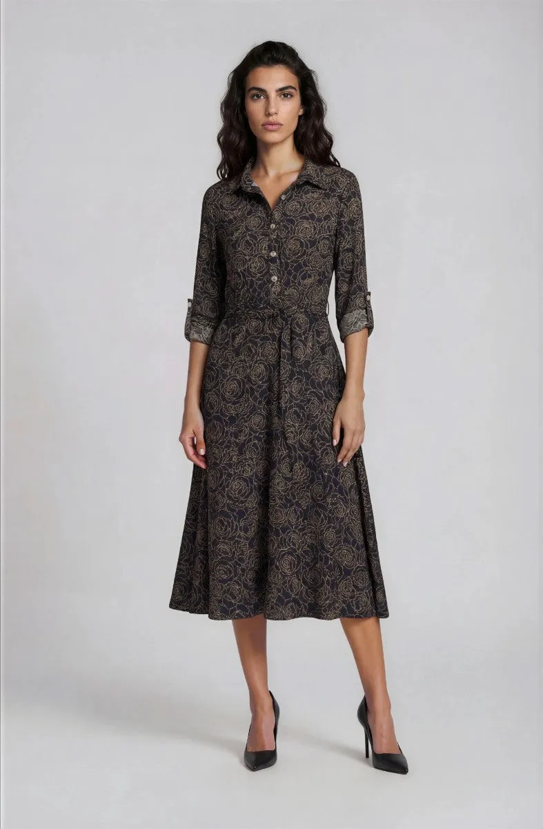 Printed Midi Dress - Black sold by Fairweather