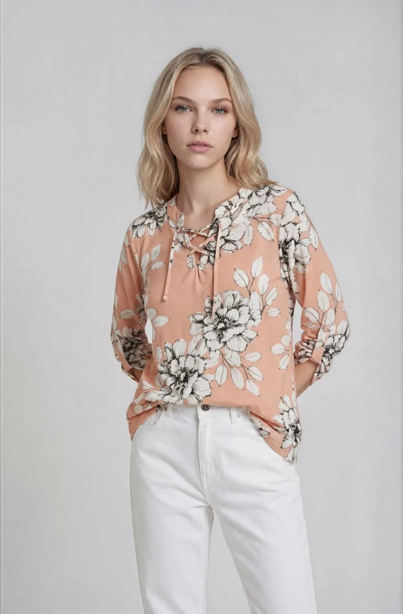 Printed Tie Up Blouse - Multi sold by Fairweather