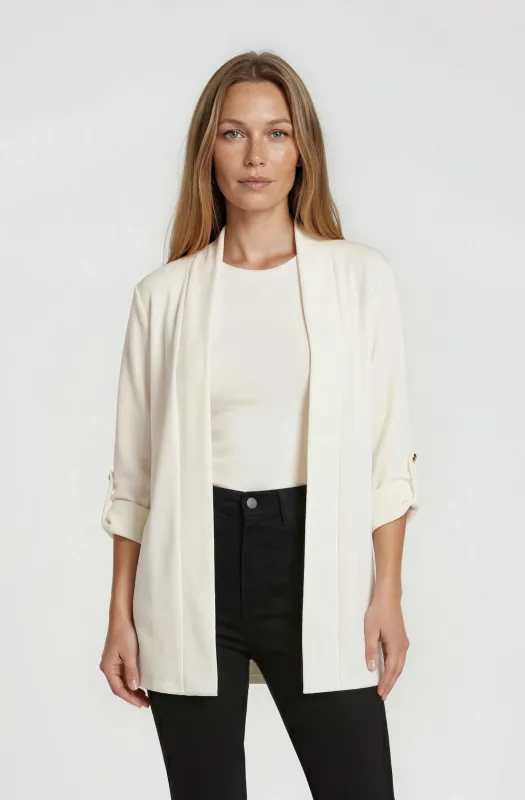 Open Front Blazer - White made by Fairweather