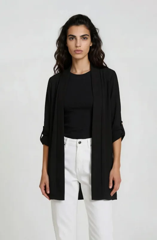 Open Front Blazer - Black made by Fairweather