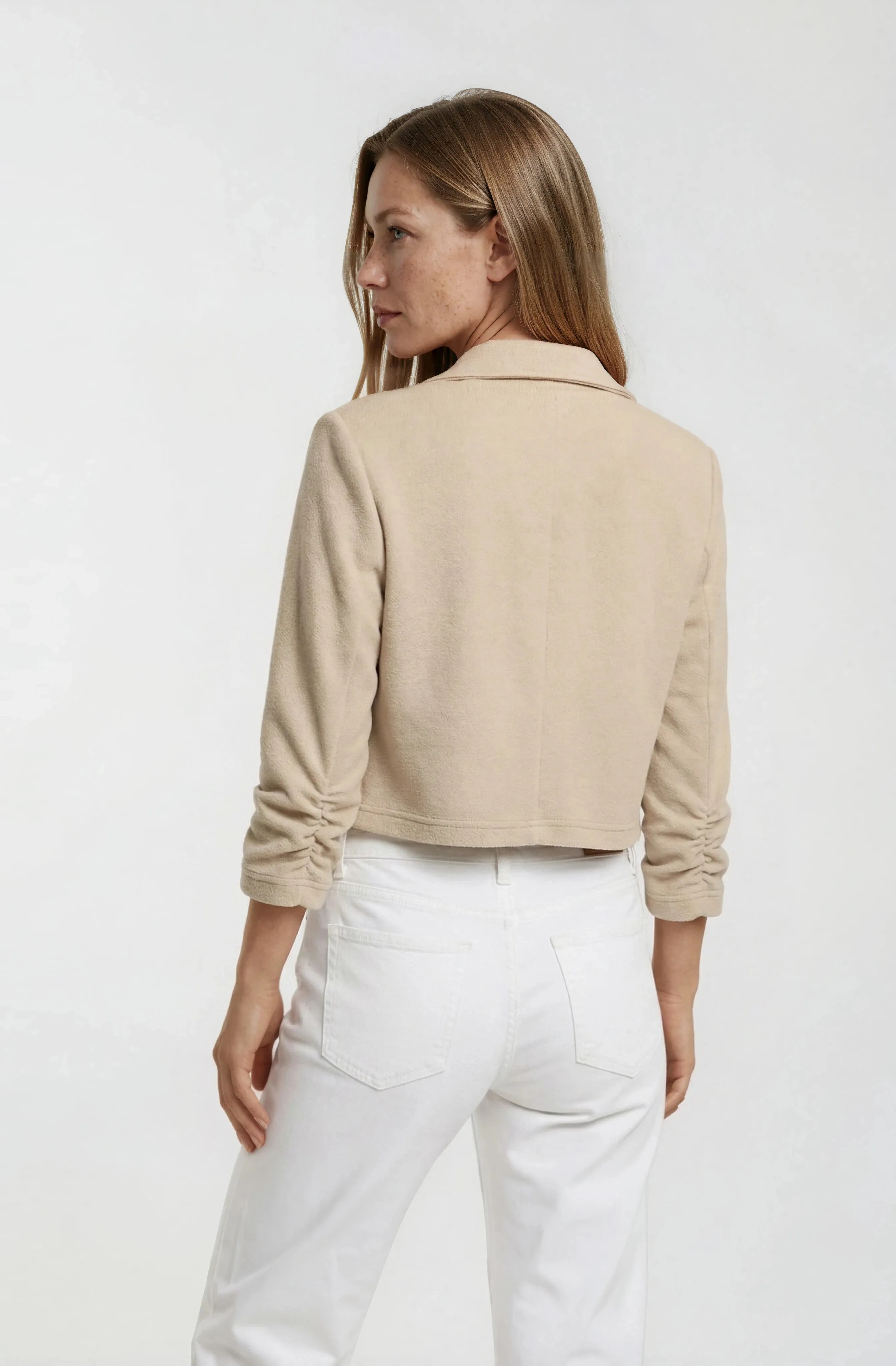 Cropped Open Blazer - Taupe sold by Fairweather product image thumbnail 2
