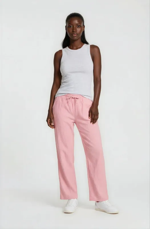 Drawstring Everyday Pants - Pink made by Fairweather