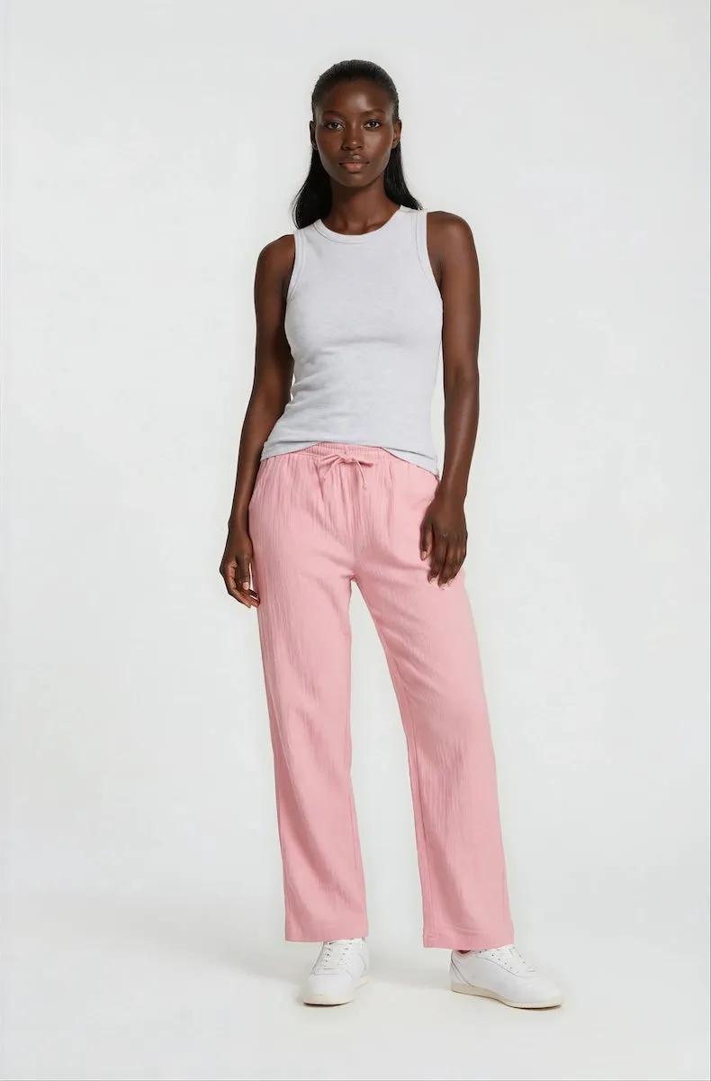 Drawstring Everyday Pants - Pink sold by Fairweather