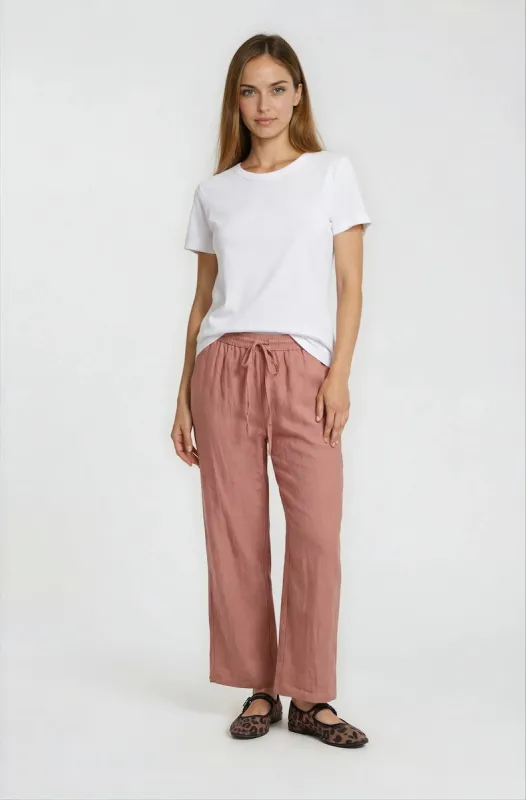 Cropped Wide Leg Pants - Coral made by Fairweather