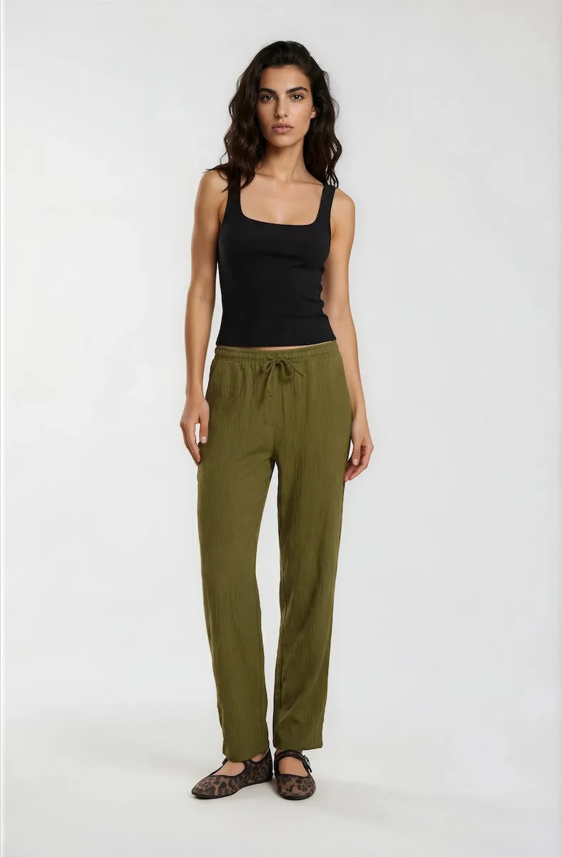 Drawstring Everyday Pants - Green sold by Fairweather