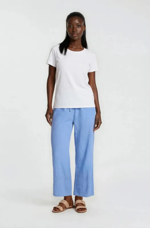 Cropped Wide Leg Pants - Blue made by Fairweather
